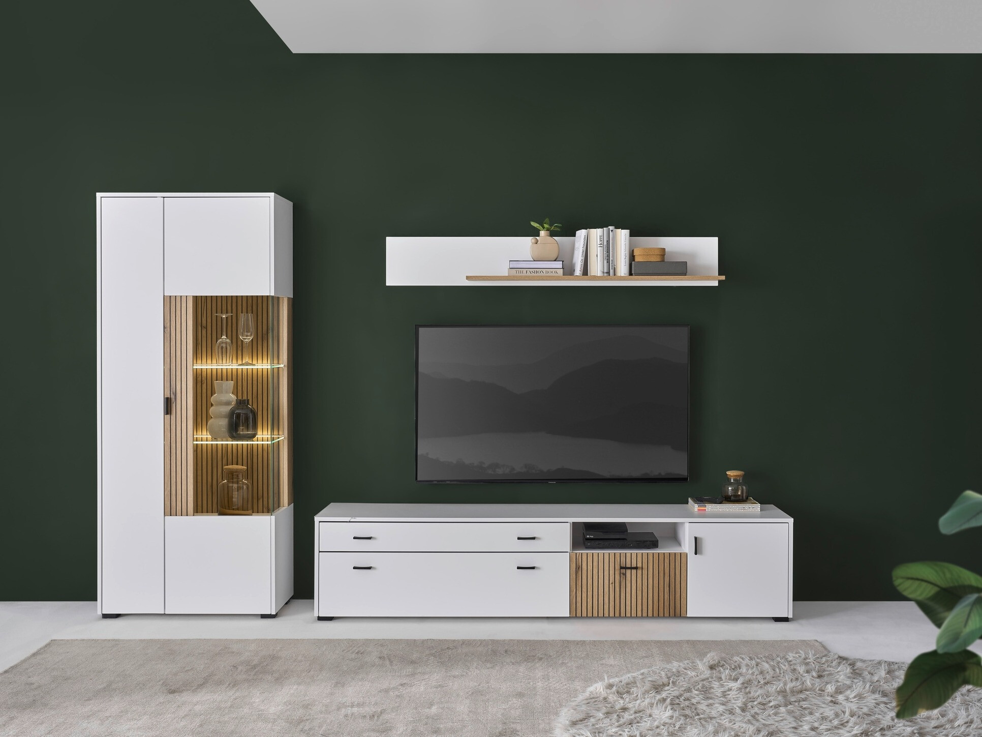 Set de living Belmelu 124 (Alb + Stejar)