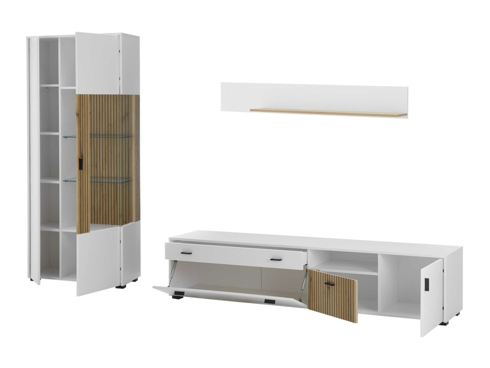 Set de living Belmelu 124 (Alb + Stejar)