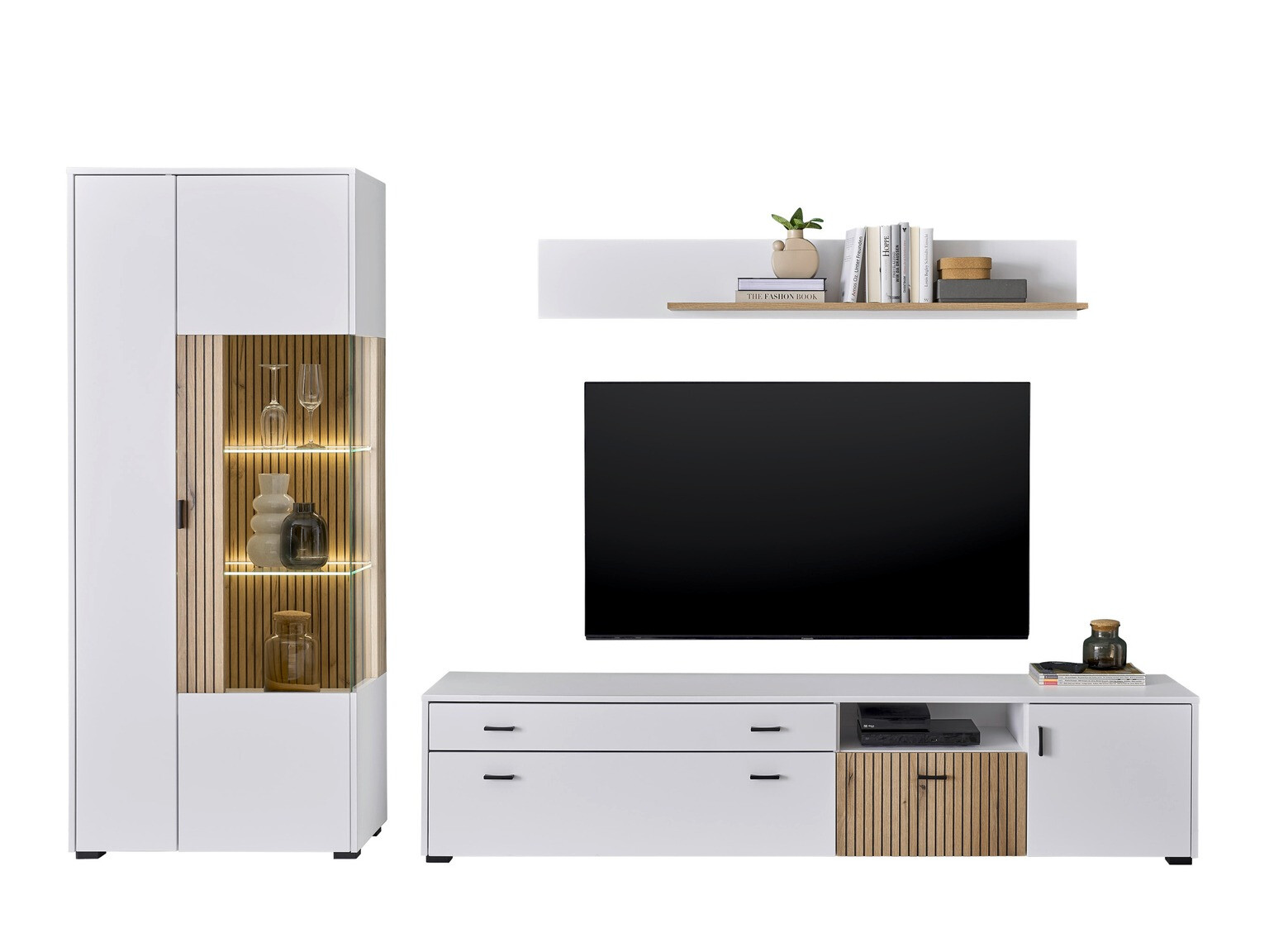 Set de living Belmelu 124 (Alb + Stejar)