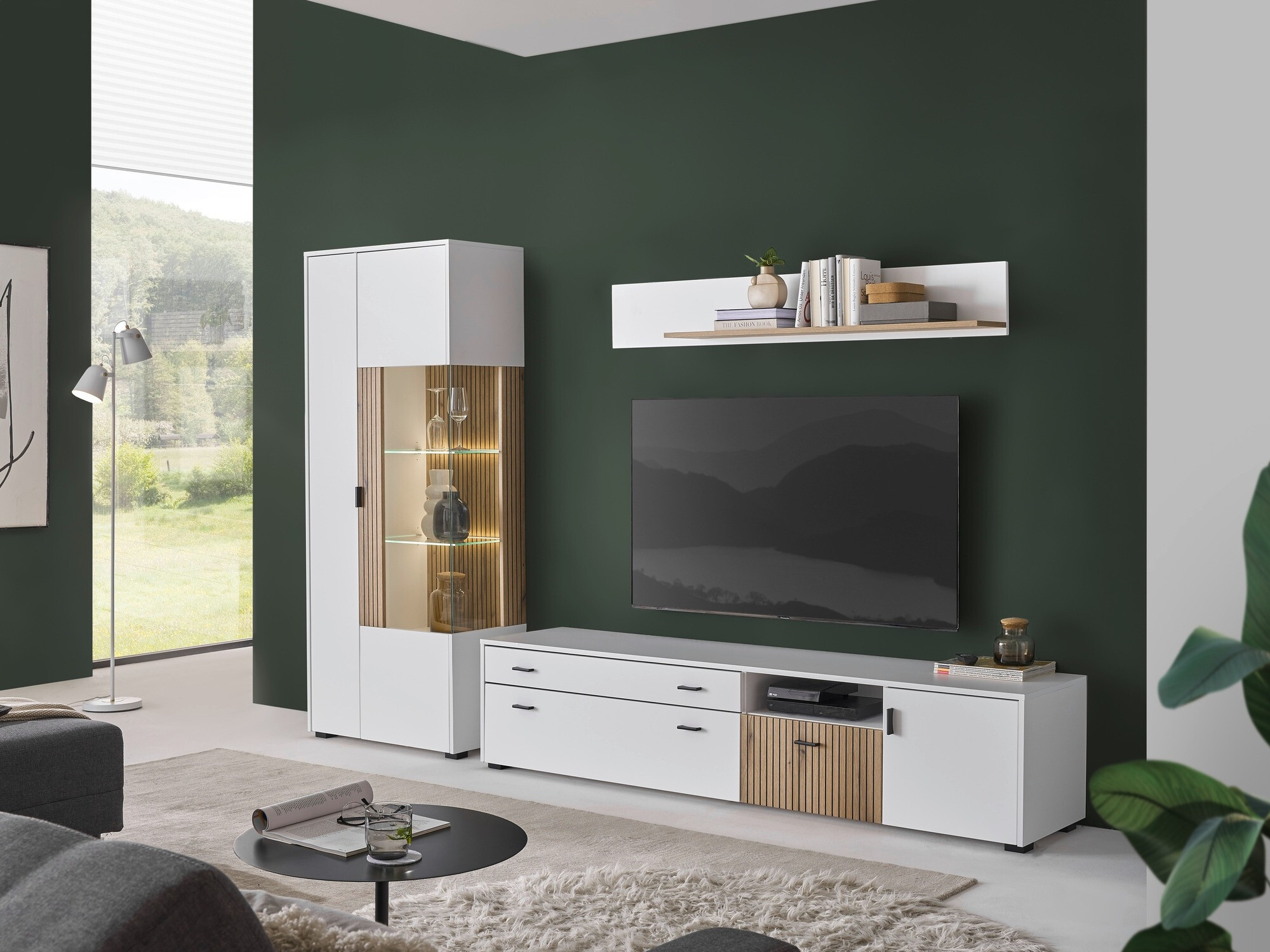 Set de living Belmelu 124 (Alb + Stejar)