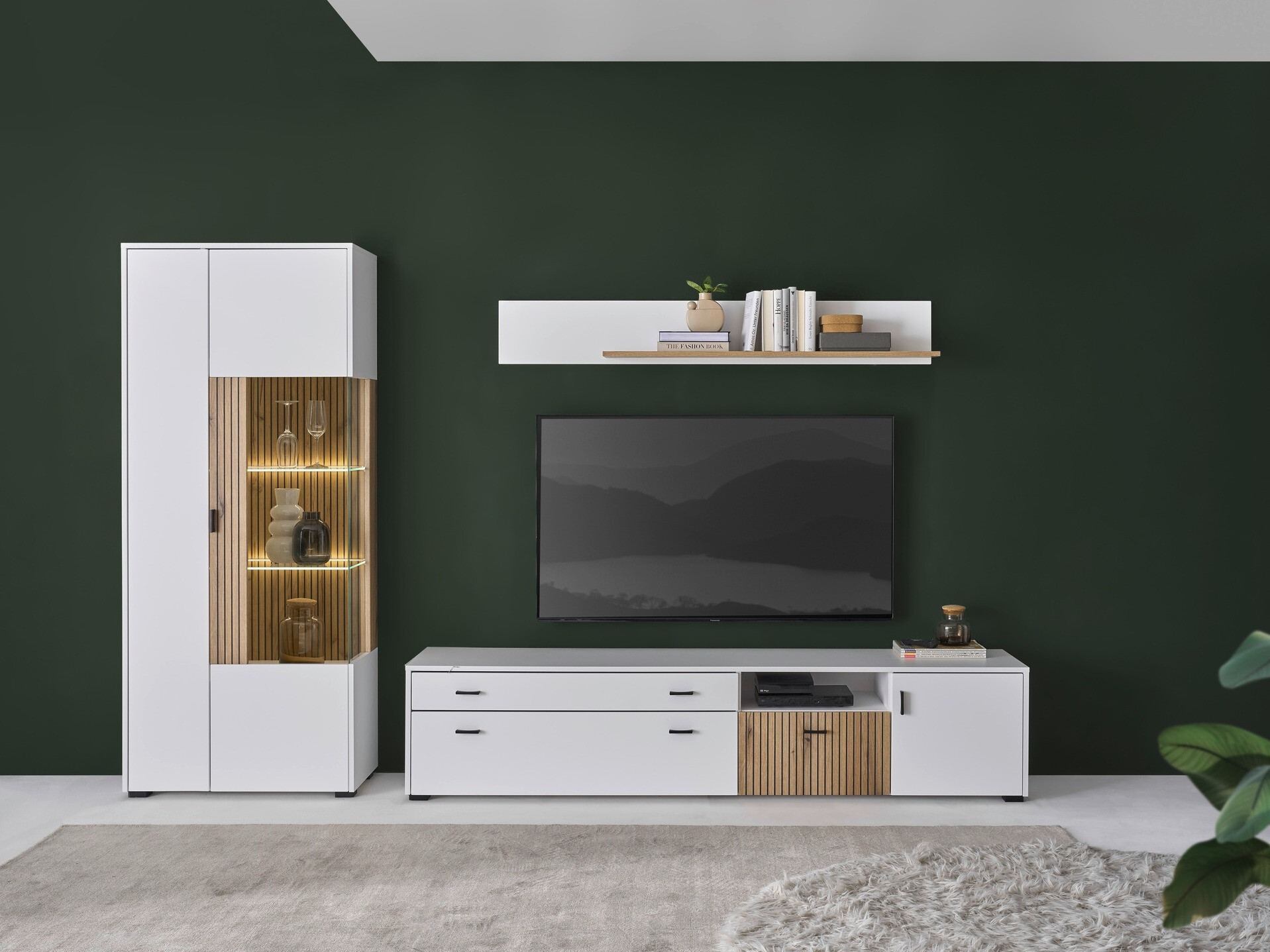 Set de living Belmelu 124 (Alb + Stejar)