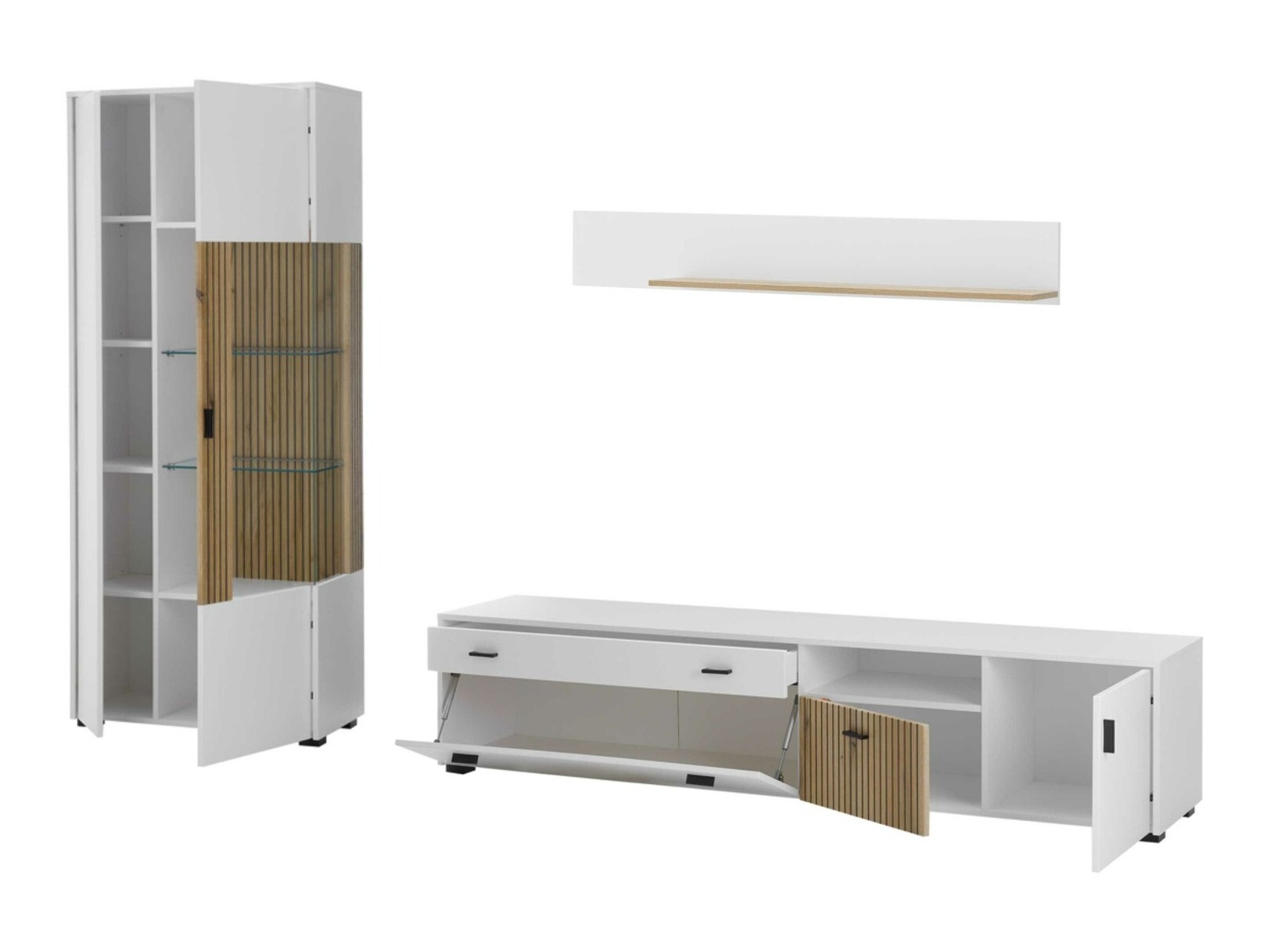 Set de living Belmelu 124 (Alb + Stejar)