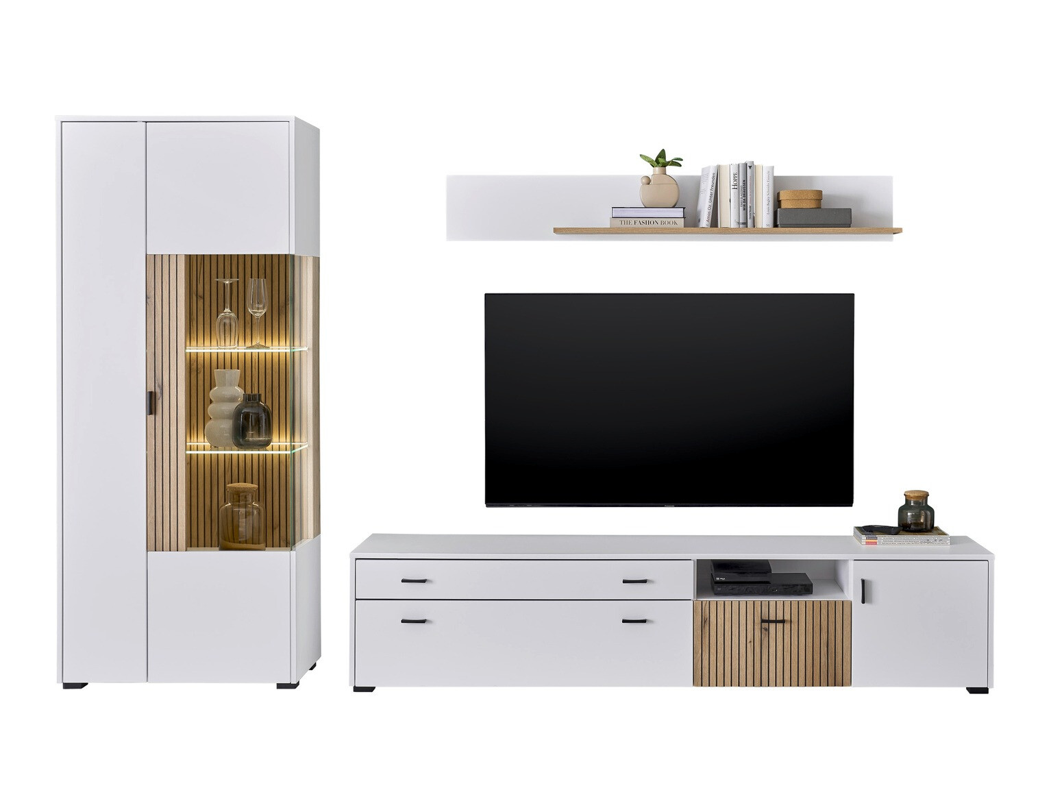Set de living Belmelu 124 (Alb + Stejar)