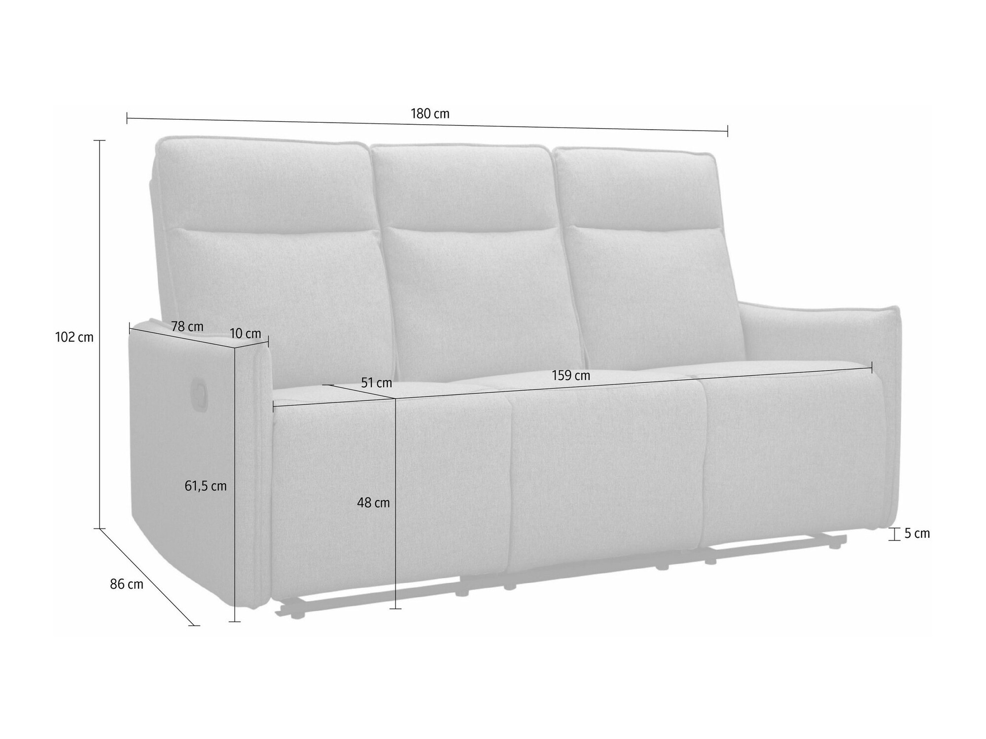 Canapea recliner Tulsa 647 (Maro)