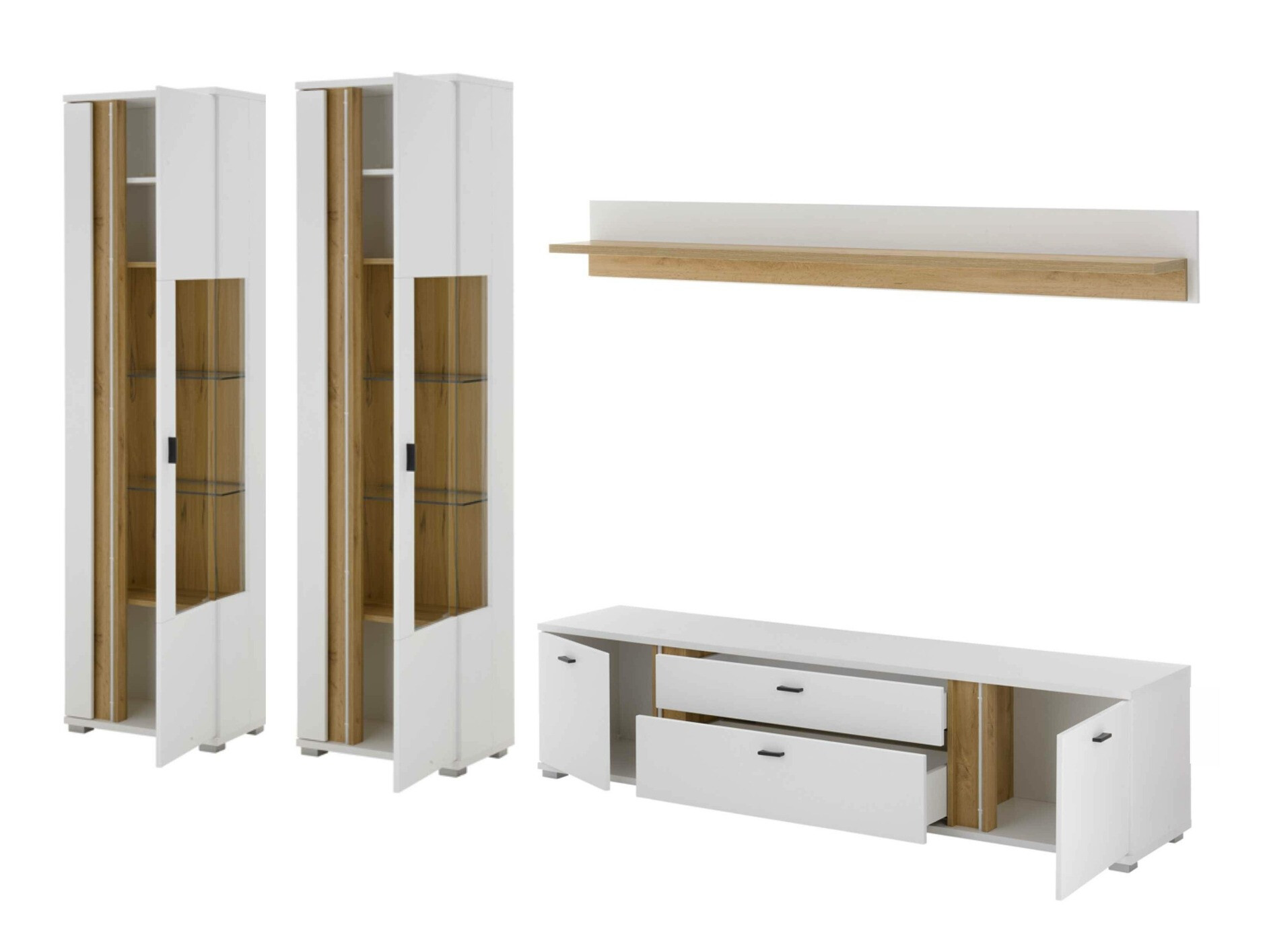 Set de living Avimavi 113 (Alb + Stejar Wotan)
