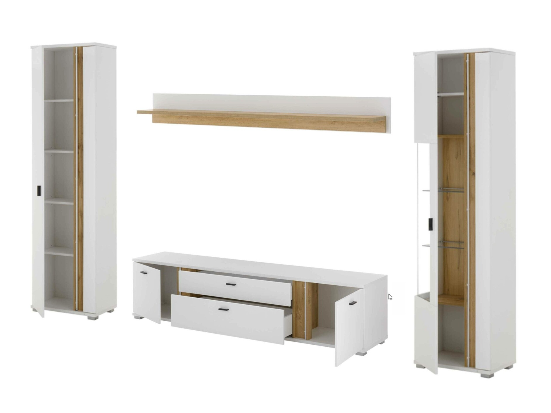 Set de living Avimavi 118 (Alb + Stejar Wotan)