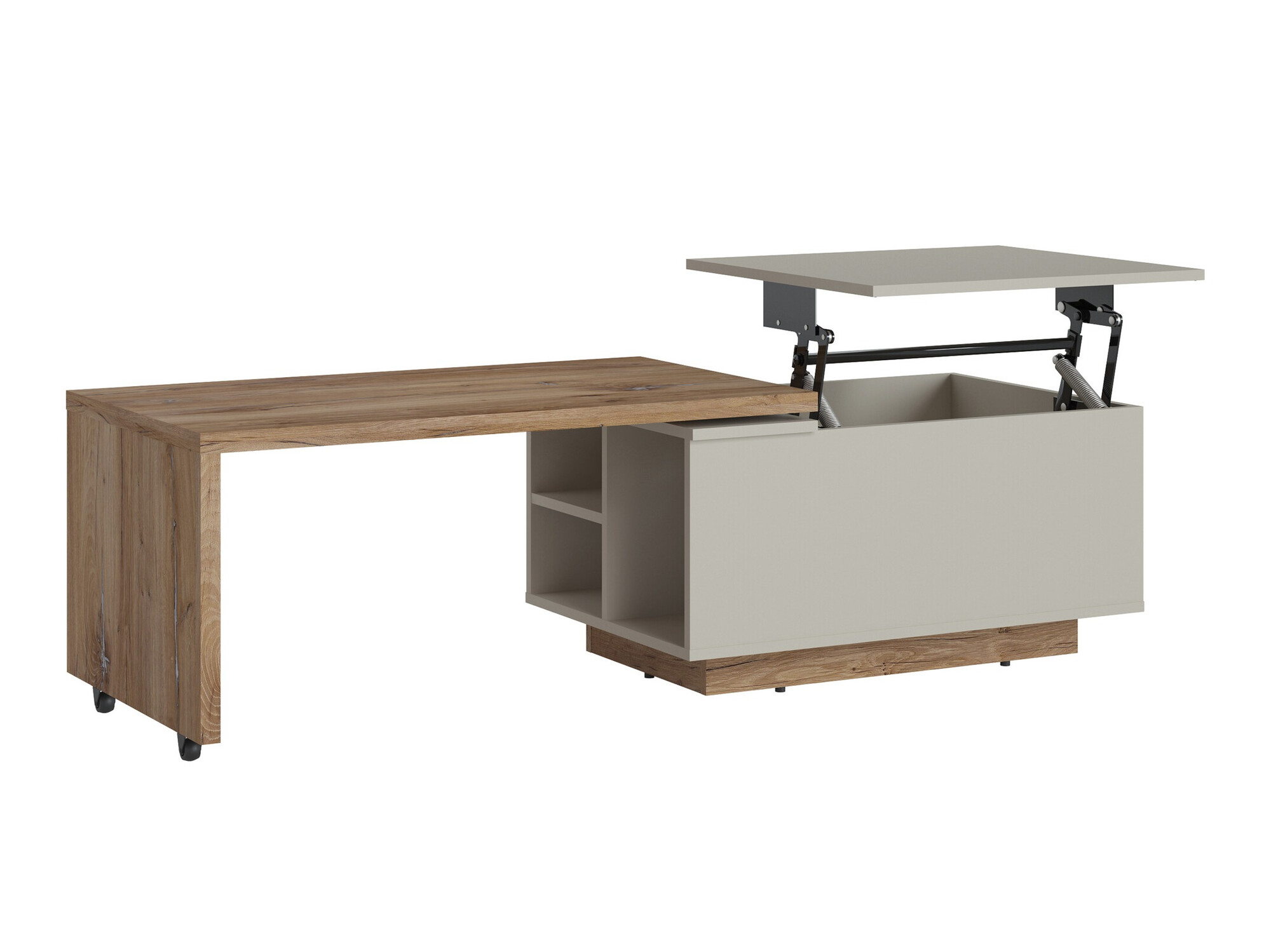 Transforming măsuță de cafea Ontario 133 (Gri + Stejar închis)