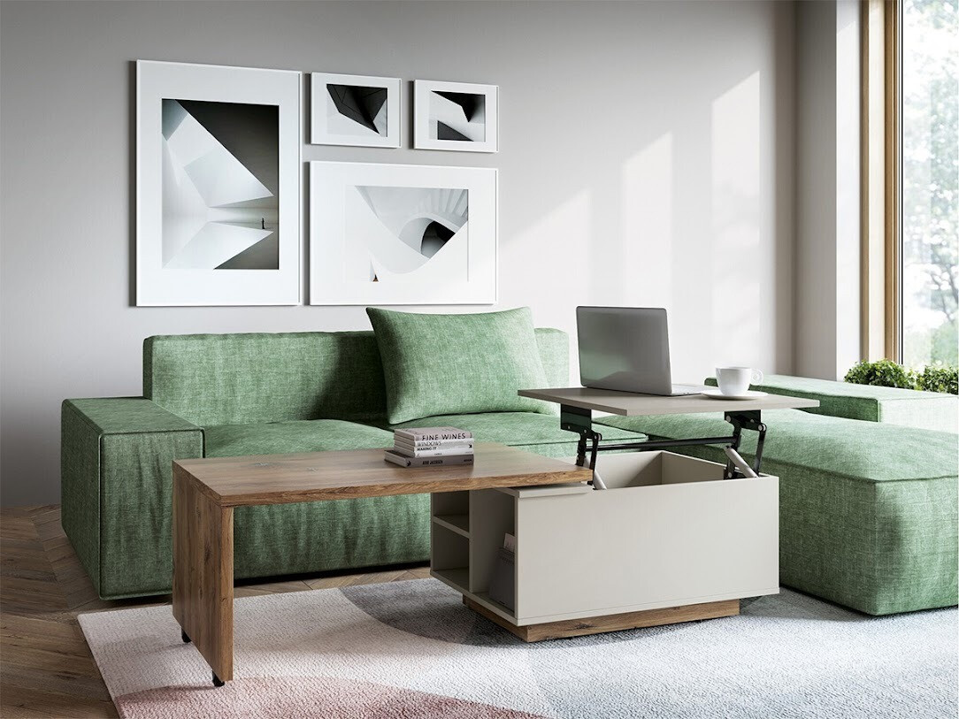 Masă de cafea rotativă Ontario 133 (Gri + Stejar închis)