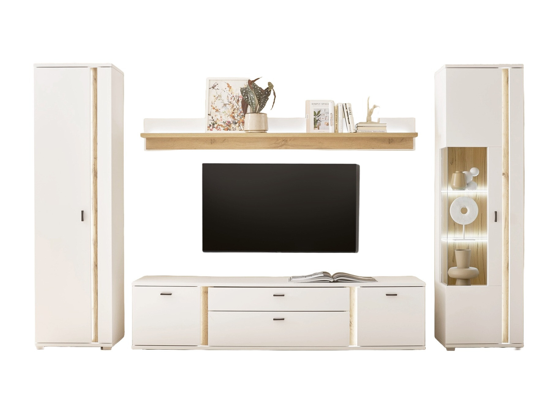 Set de living Avimavi 118 (Alb + Stejar Wotan)