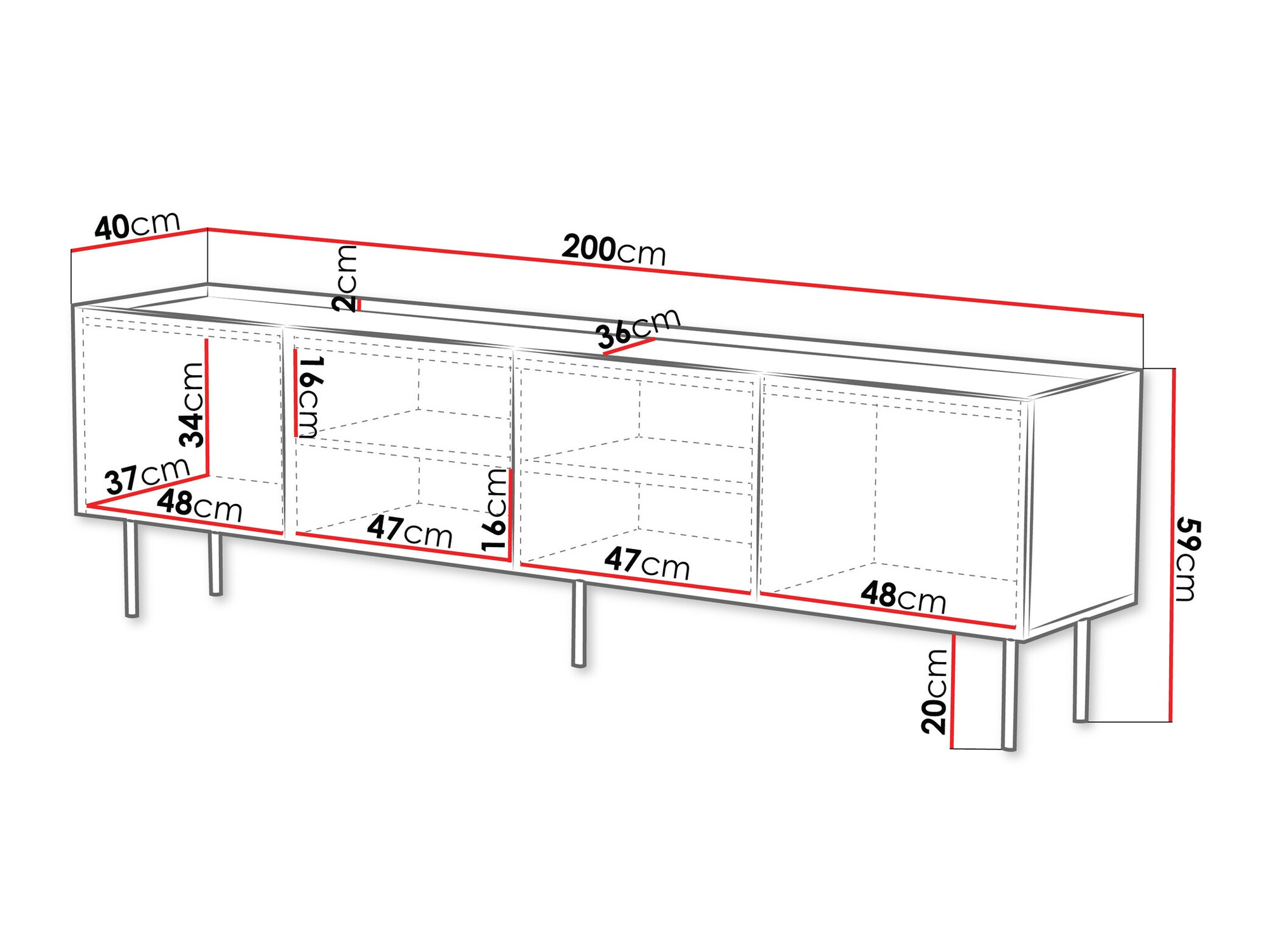 Comodă TV Sillen I (Negru)