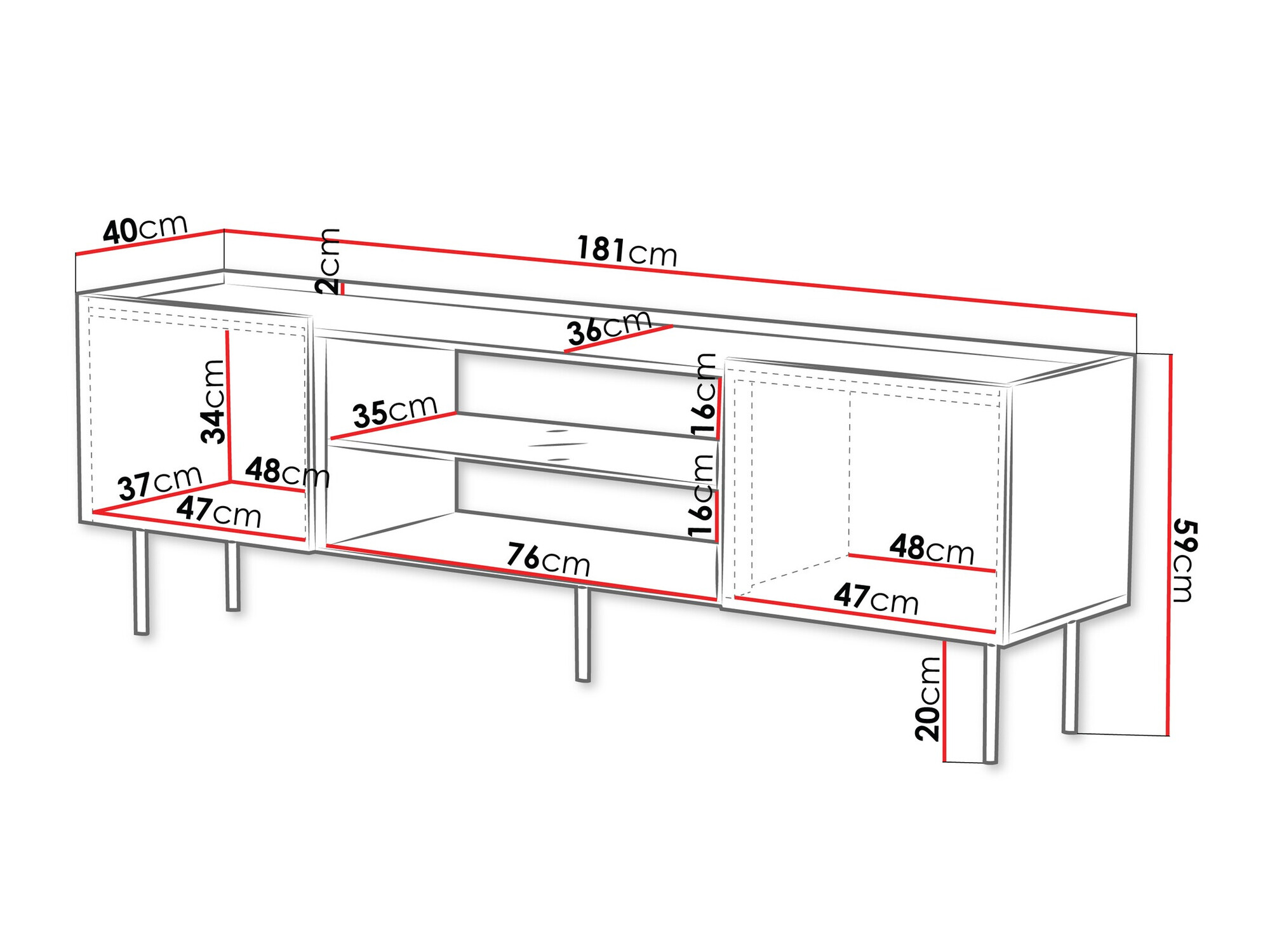 Comodă TV Sillen II (Cașmir)