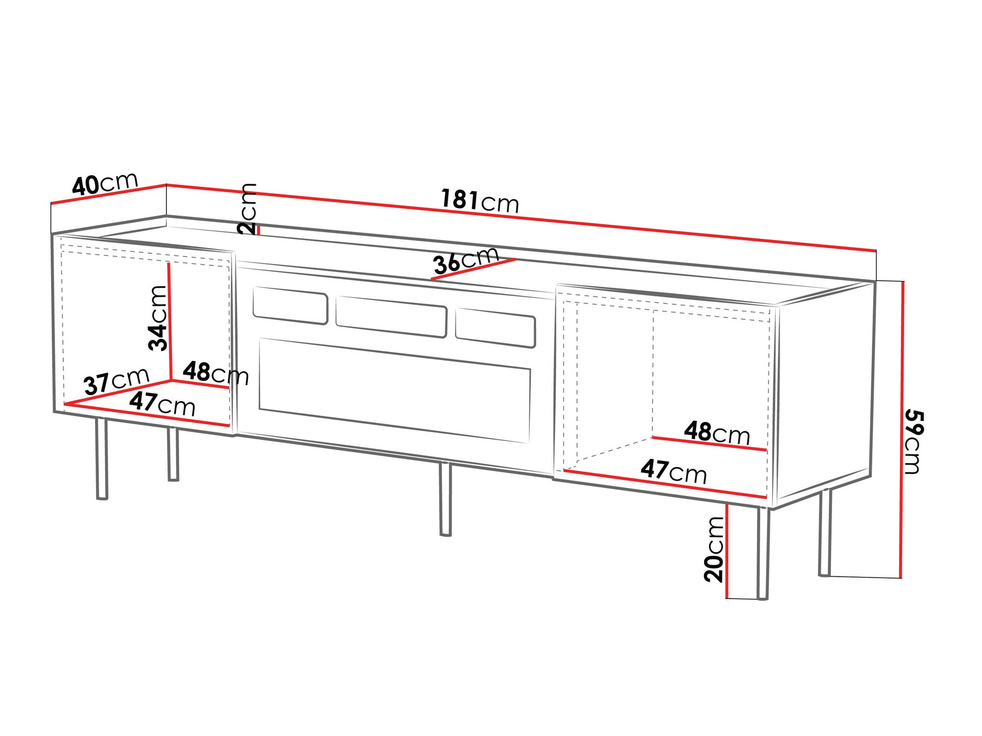 Comodă TV Sillen III (Cașmir)