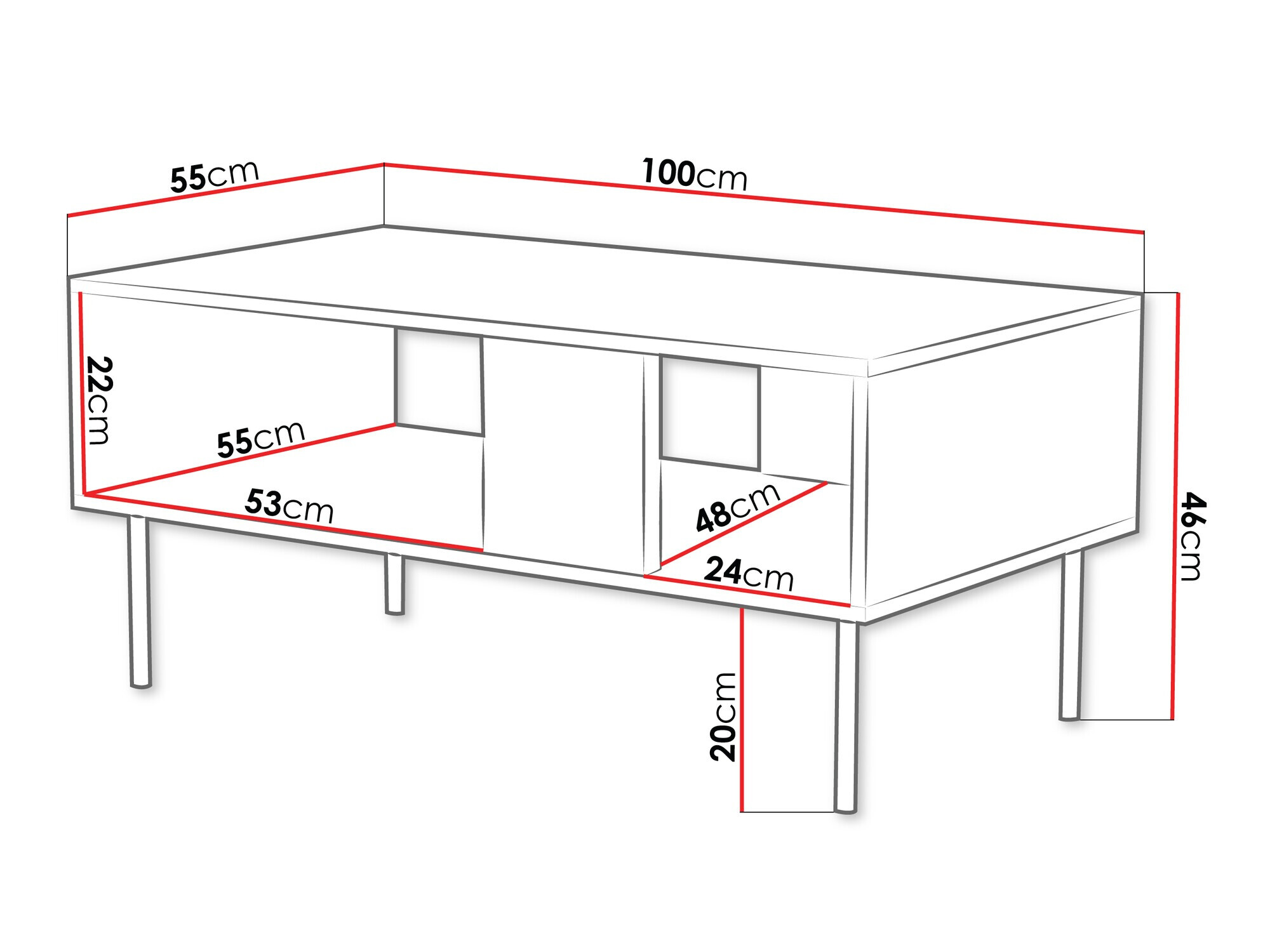 Măsuță de cafea Sillen (Negru)