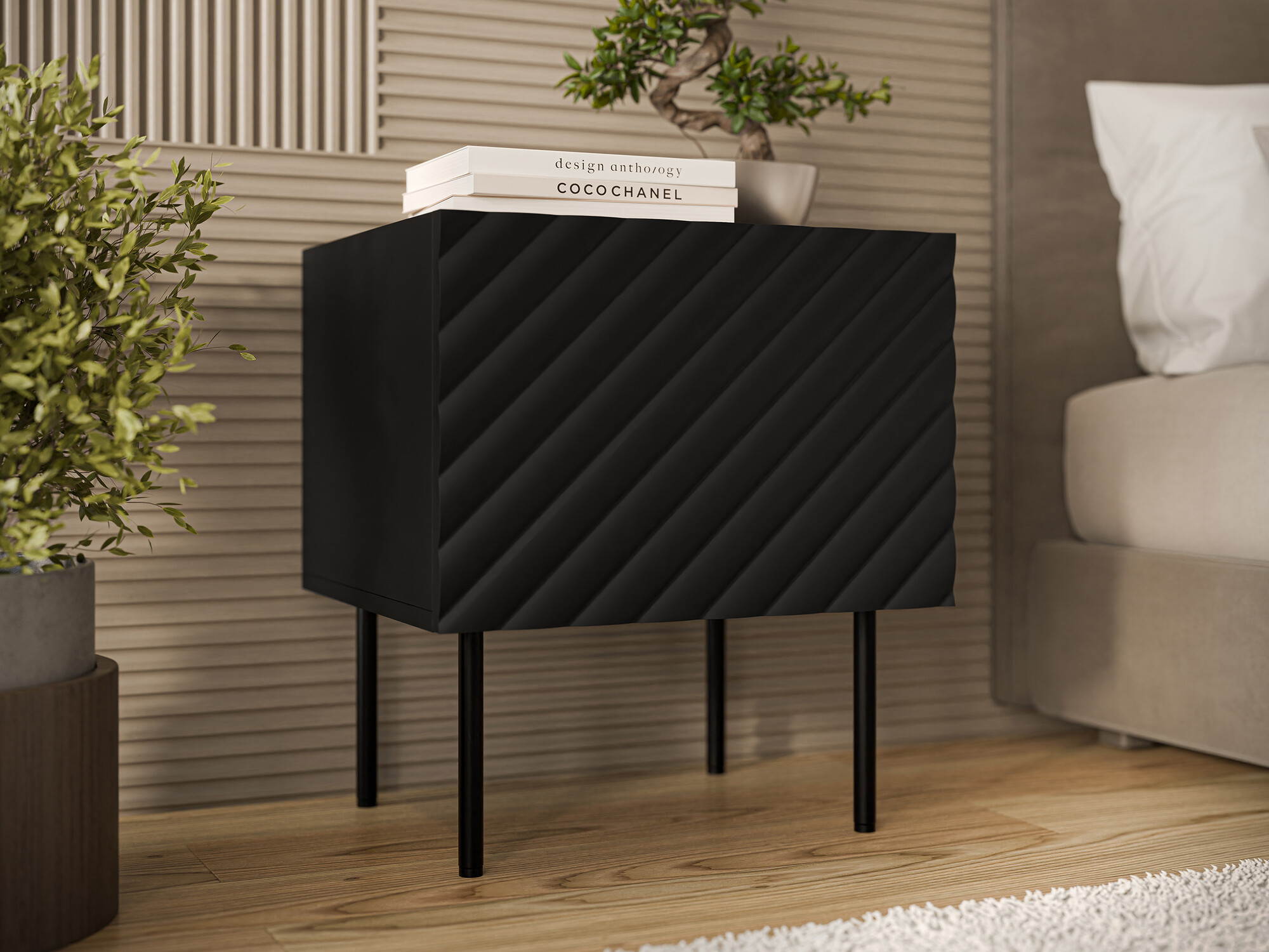 Set noptiere Sillen (Negru)