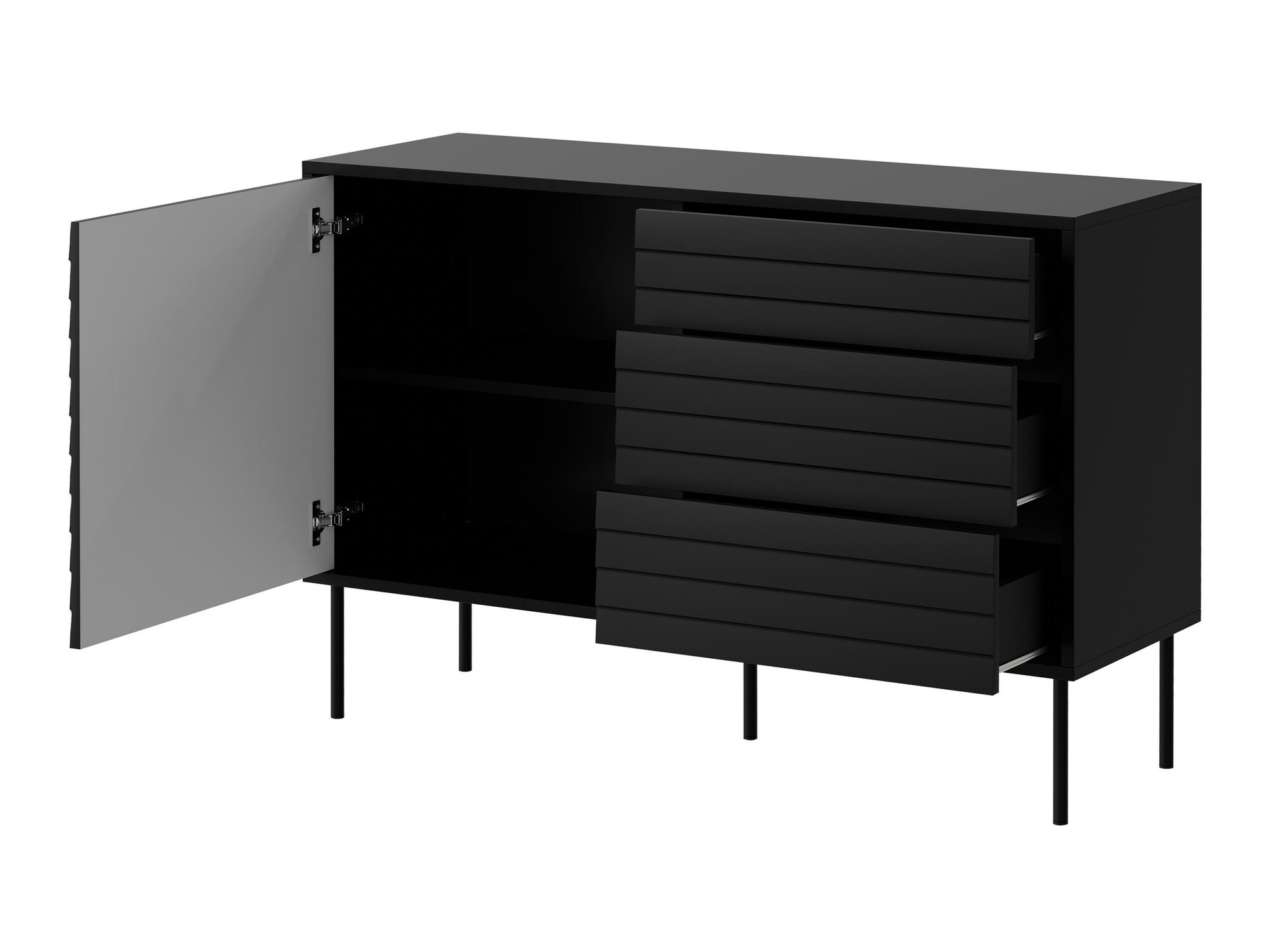 Set de living Flosoru 110 (Nuc + Negru)