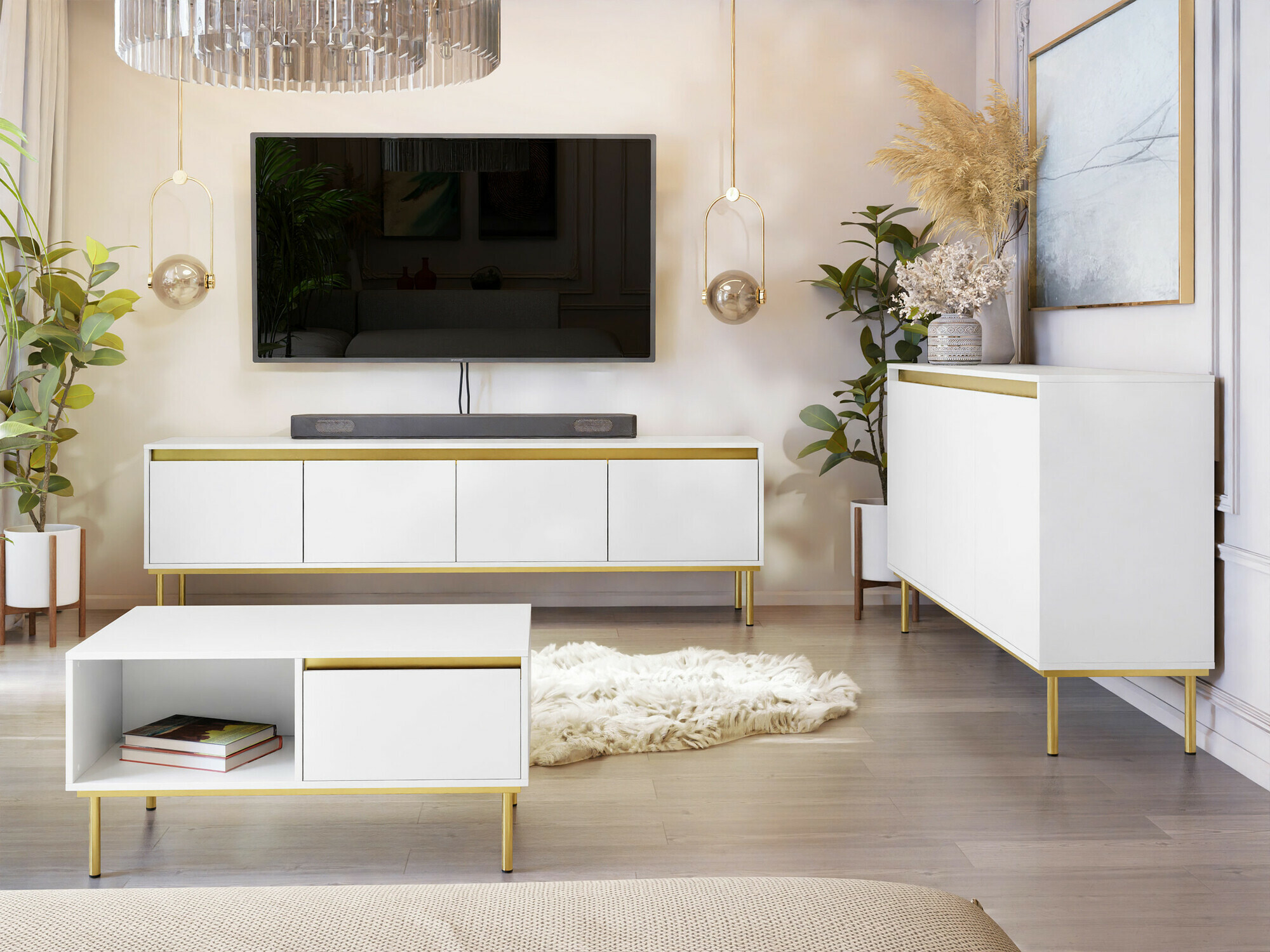 Comodă TV Comfivo Coretro 102 (Alb)