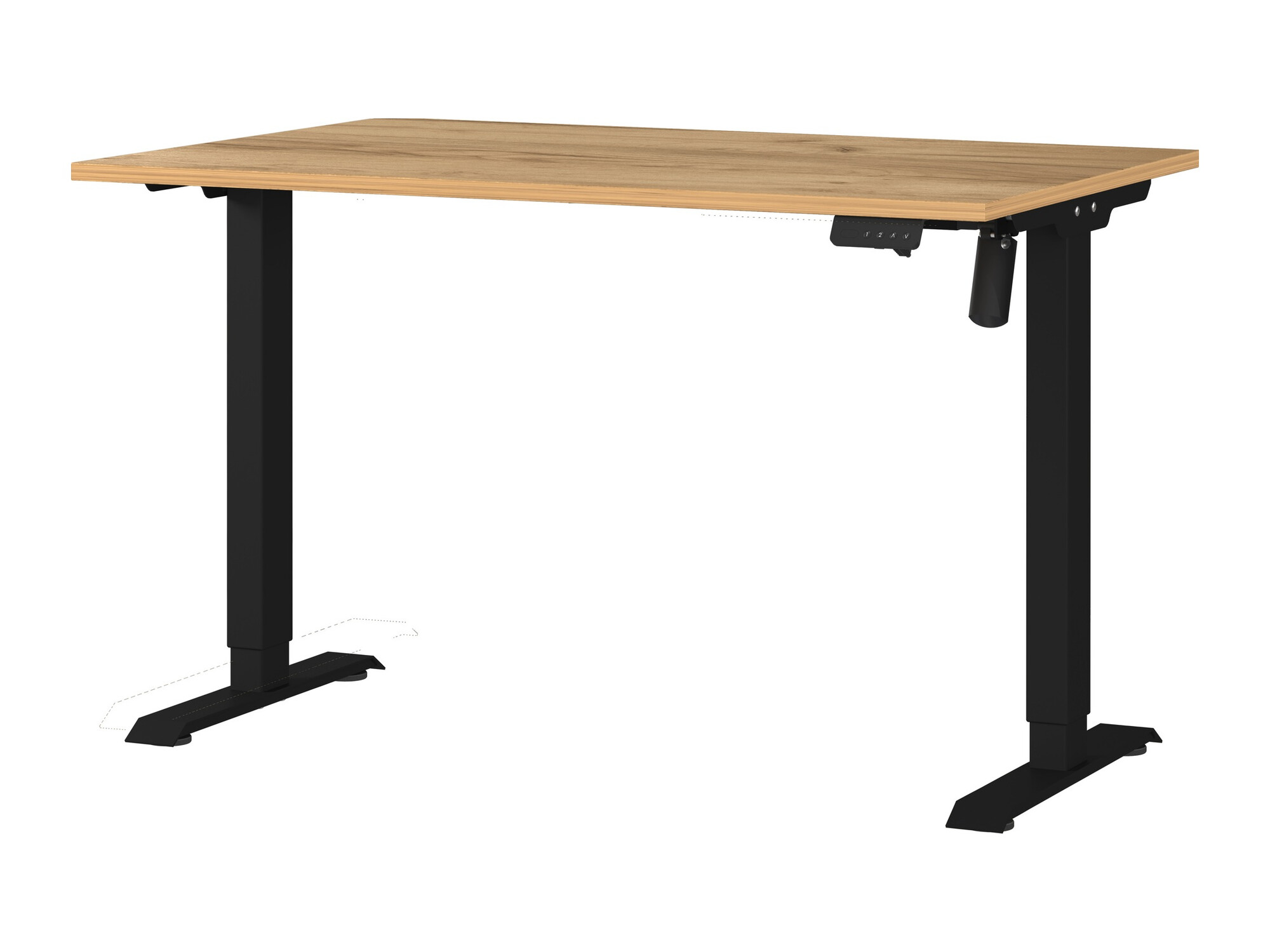 Birou cu înălțime reglabilă Lartesi 115 (Navarra stejar + Negru)