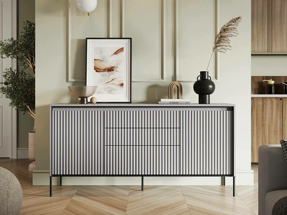 Comodă Fernolu 100 (Gri + Negru)