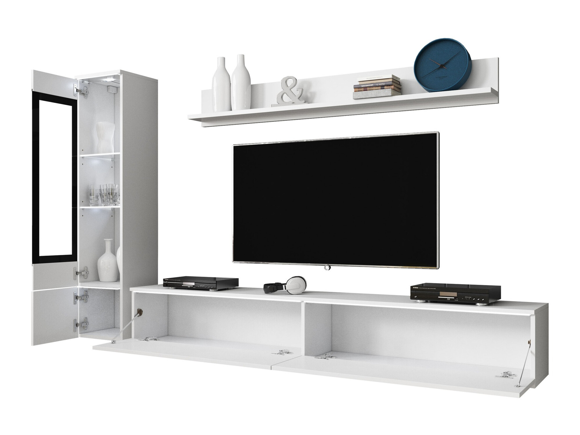 Set de living Mirfivo 100 (Alb + Alb lucios)