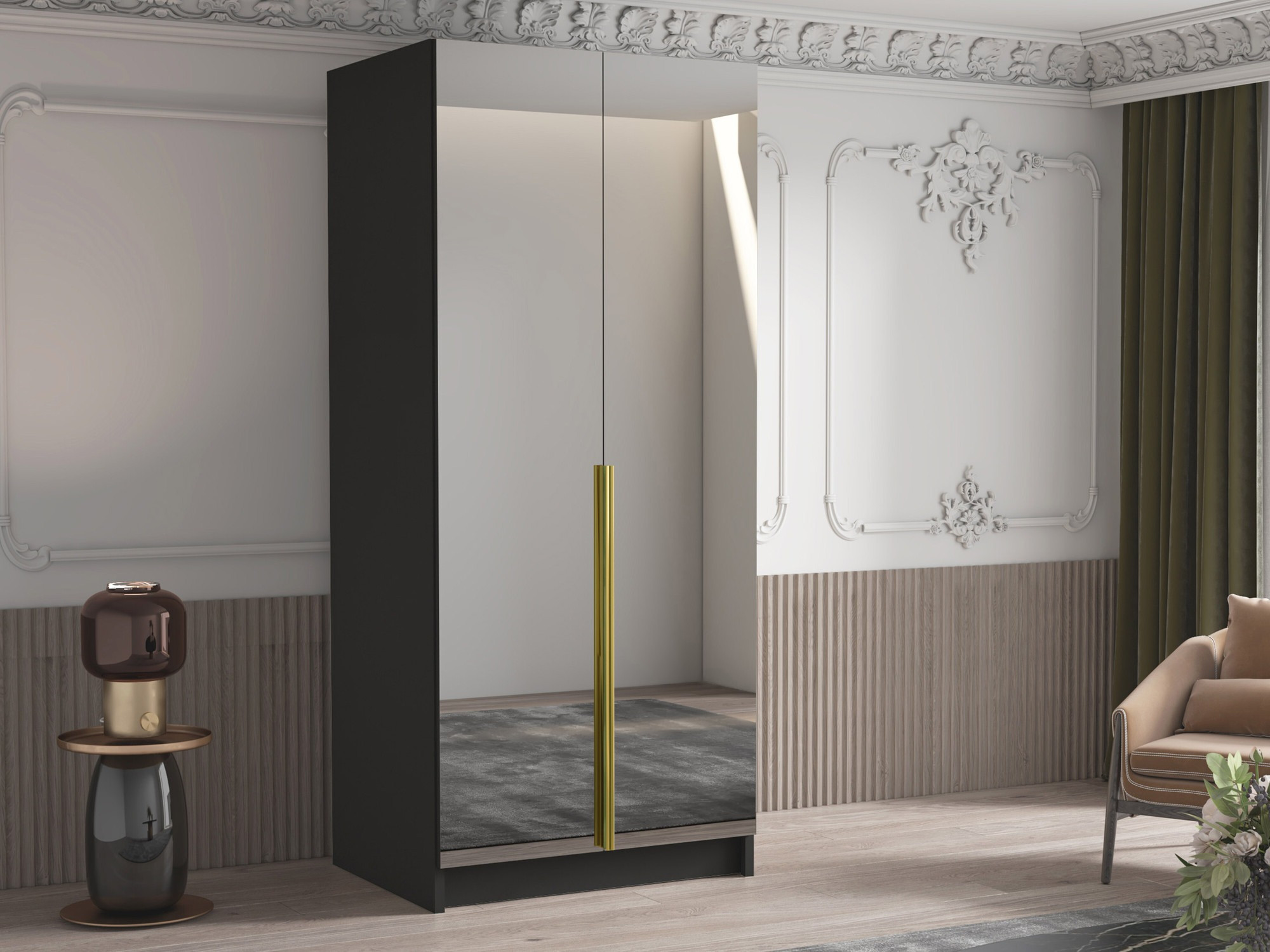 Dulap Closico 193 (Negru + De aur)