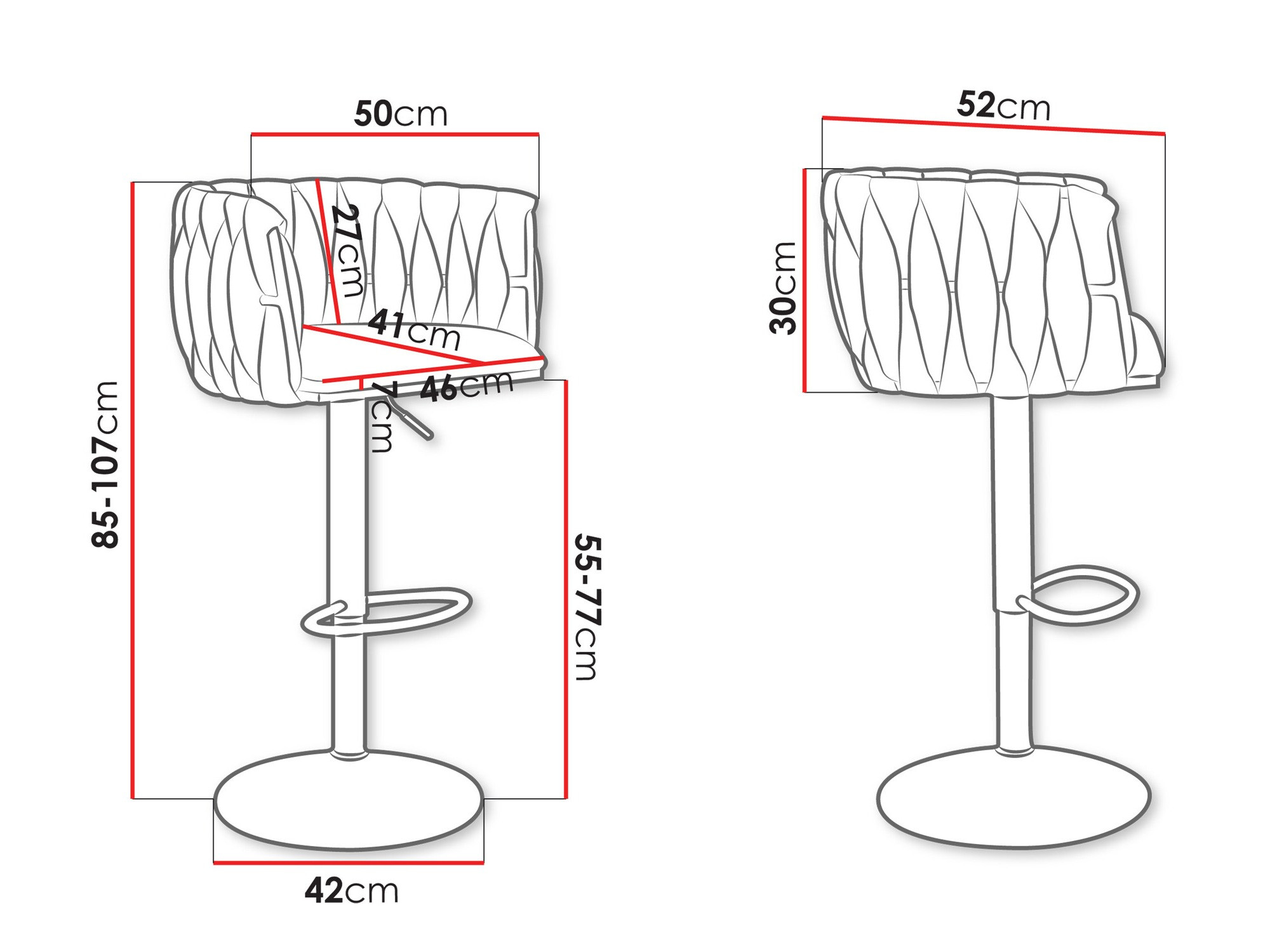 Scaun bar Comfivo Hilaritas IV (Auriu + Gri)
