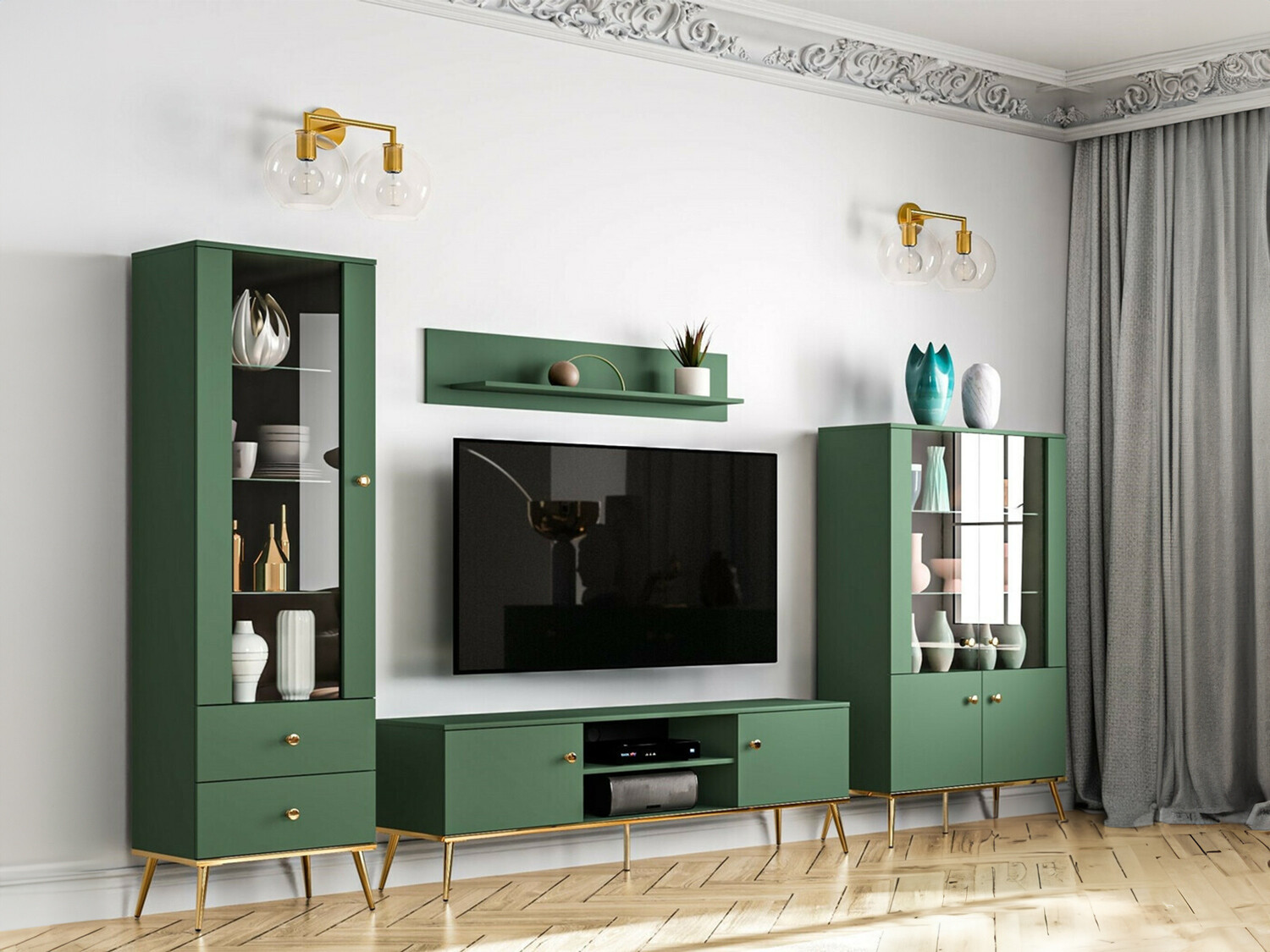 Set camera de zi Flonovu 110 (Verde închis + De aur)