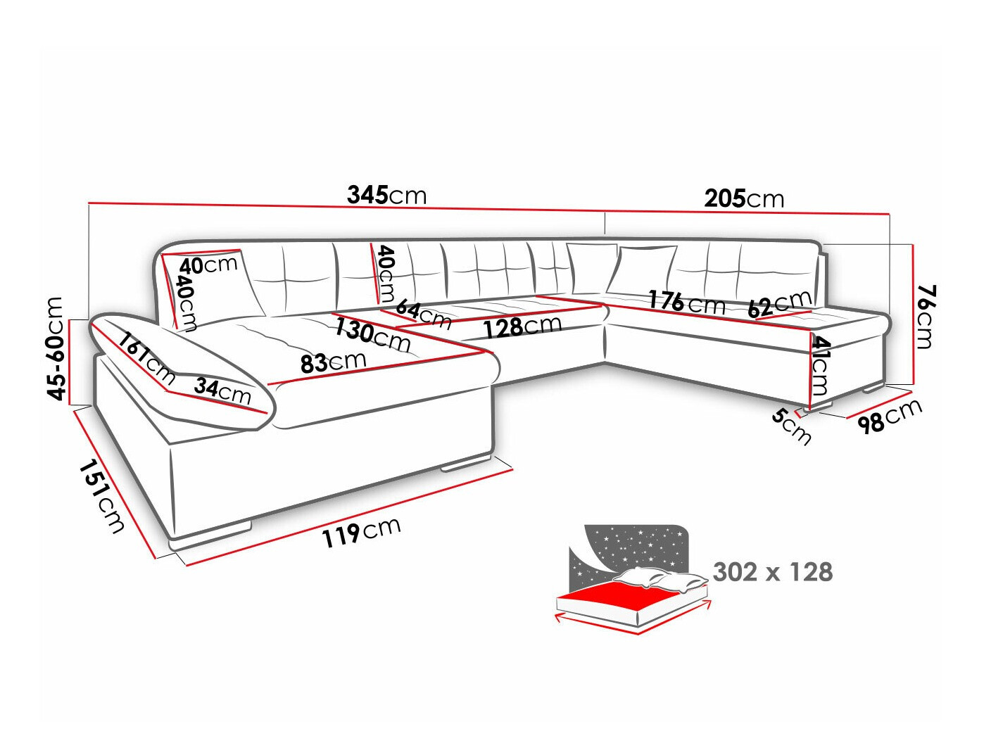 Colțar Comfivo 173 (Tracy 211.03)