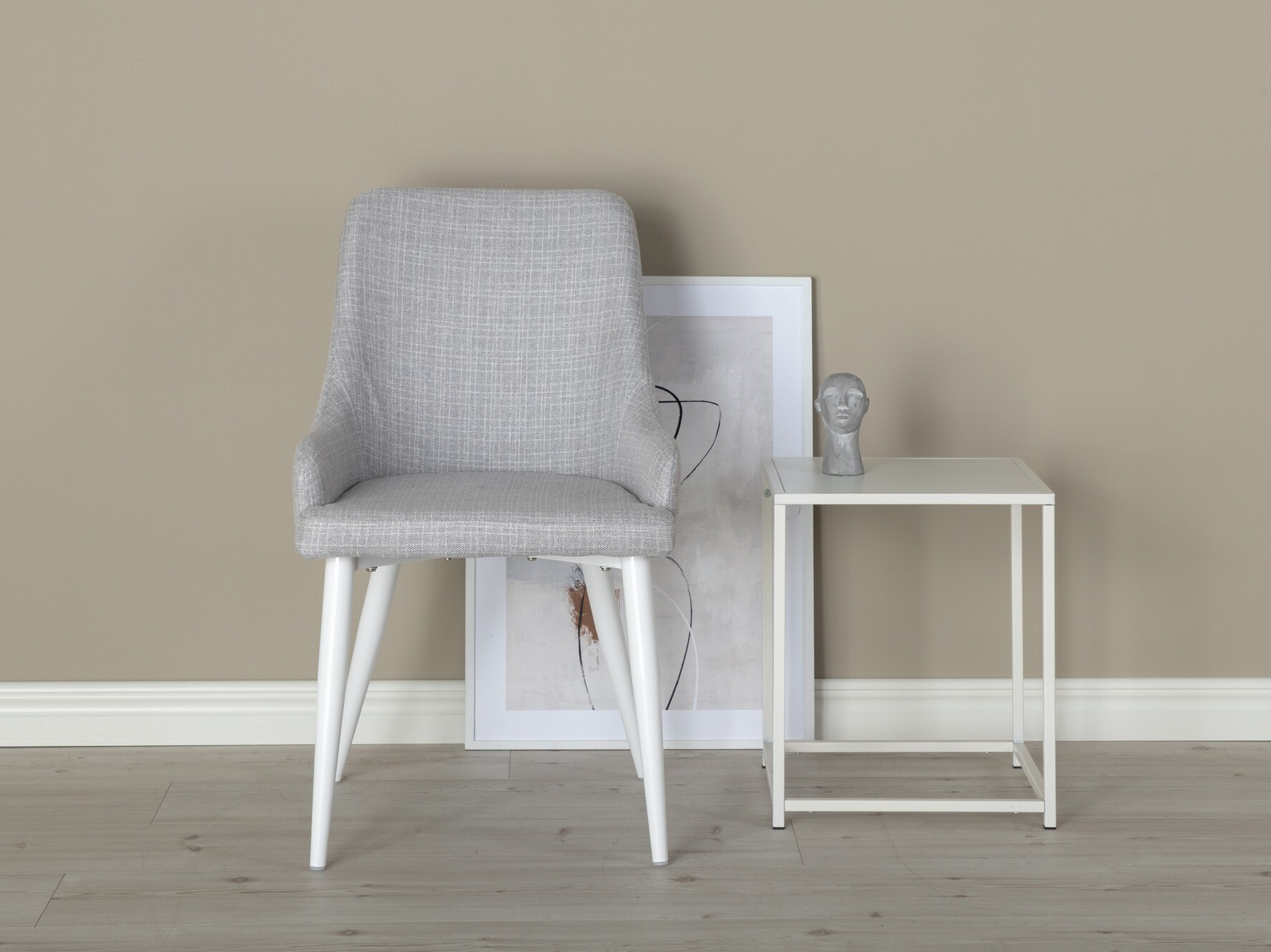 Scaun Dallas 114 (Gri deschis + Alb)
