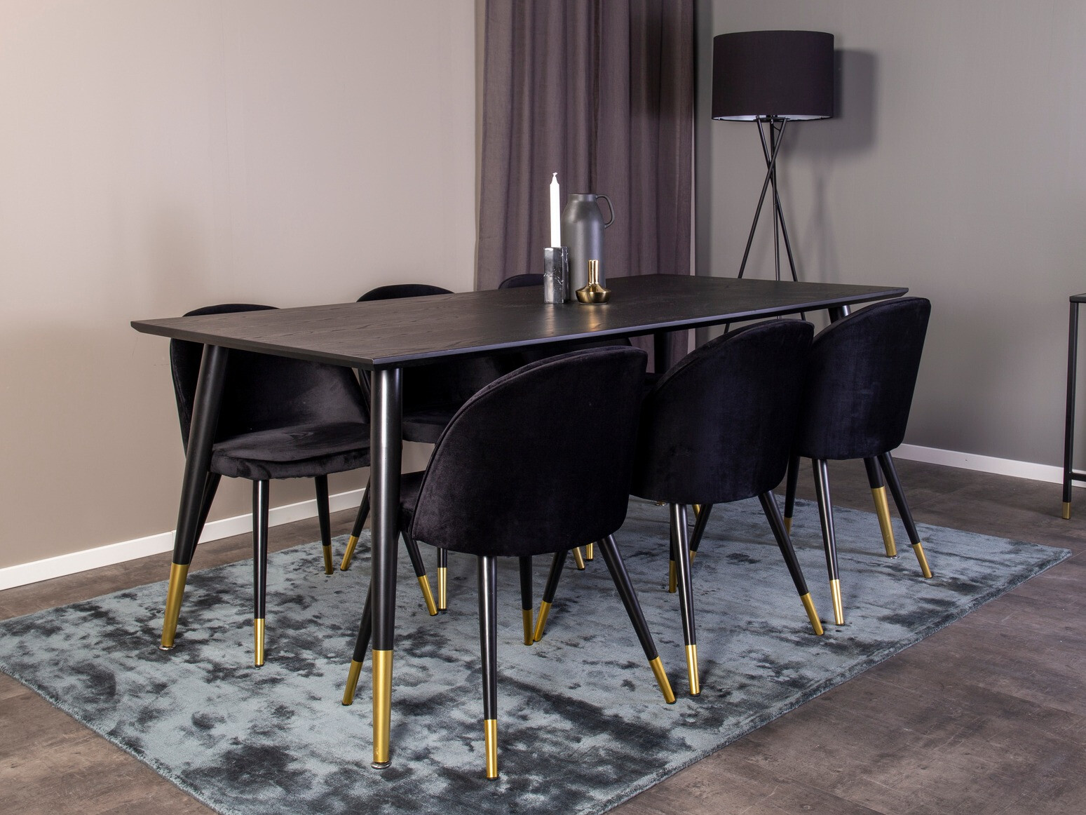 Set de dining Dallas 346 (Negru)
