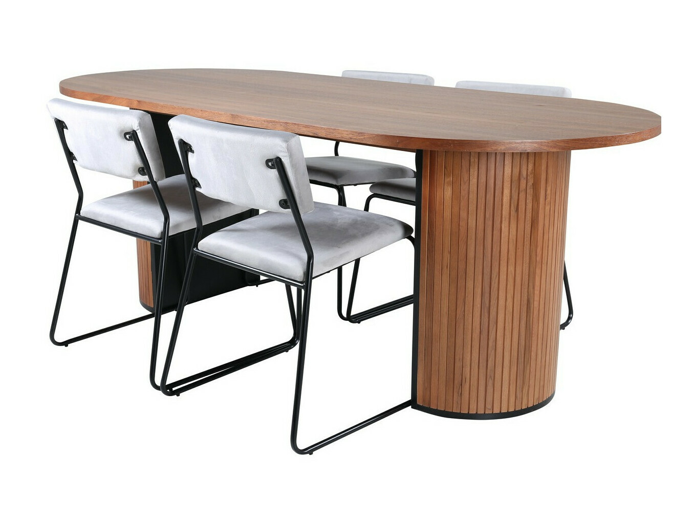 Set de mese Dallas 2741 (Gri deschis + Negru)