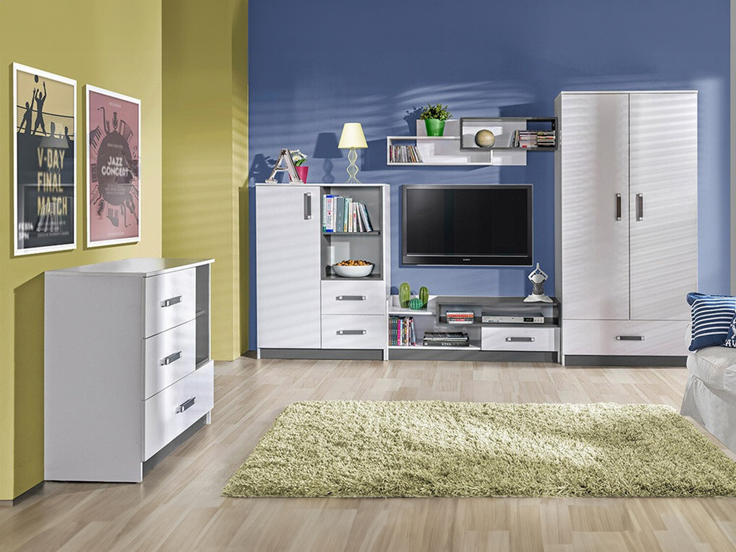 Set pentru camera copiilor Lorlare 117 (Alb + Gri)