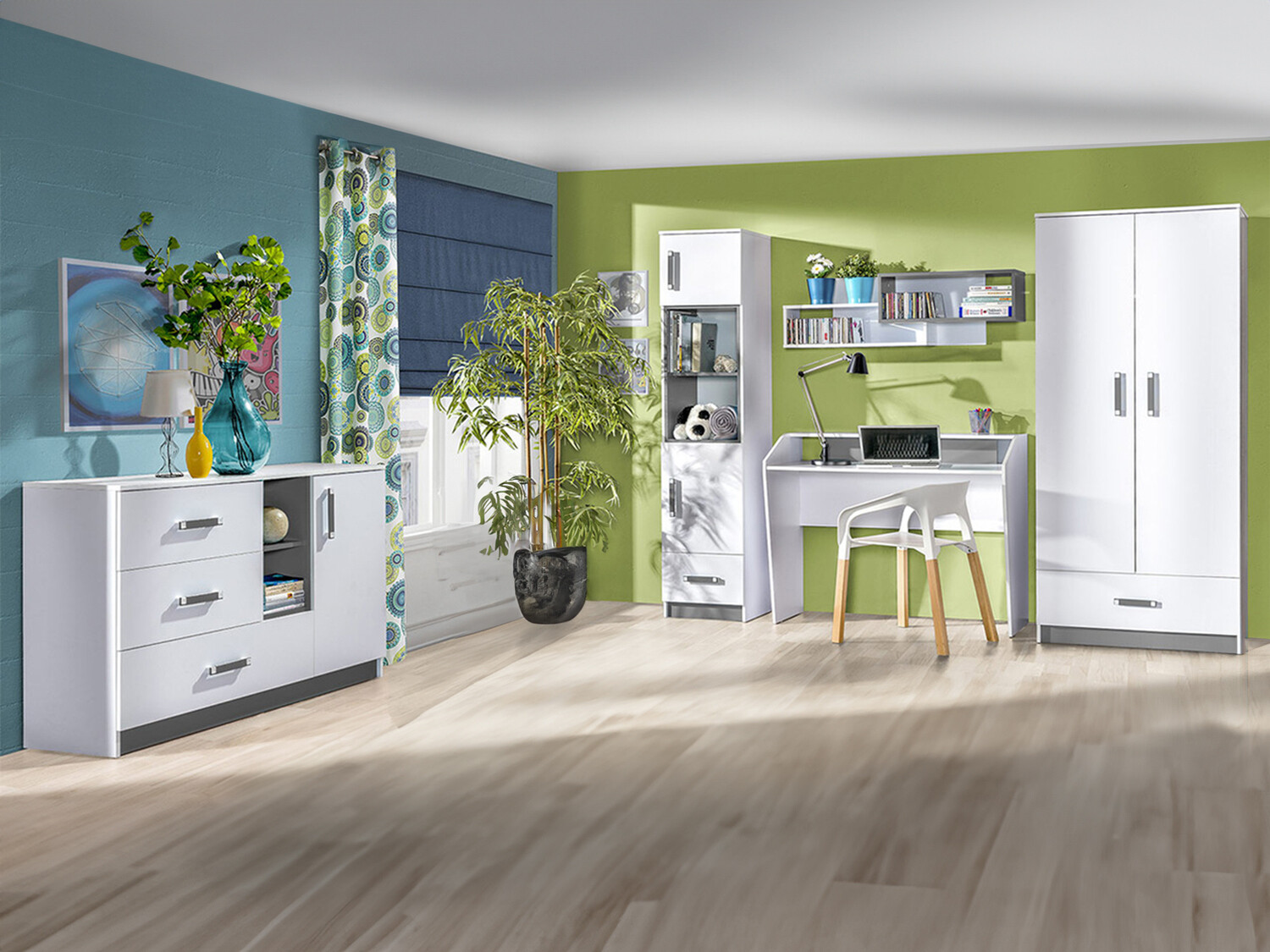 Set pentru camera copiilor Lorlare 118 (Alb + Gri)