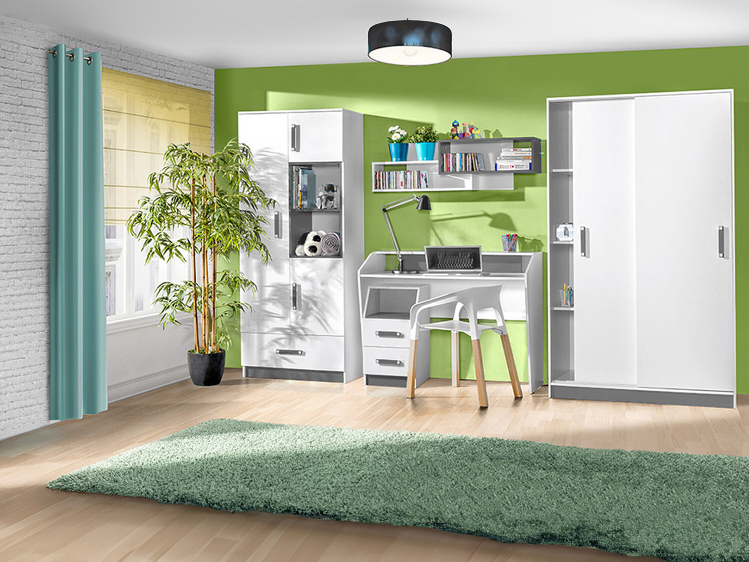 Set pentru camera copiilor Lorlare 119 (Alb + Gri)