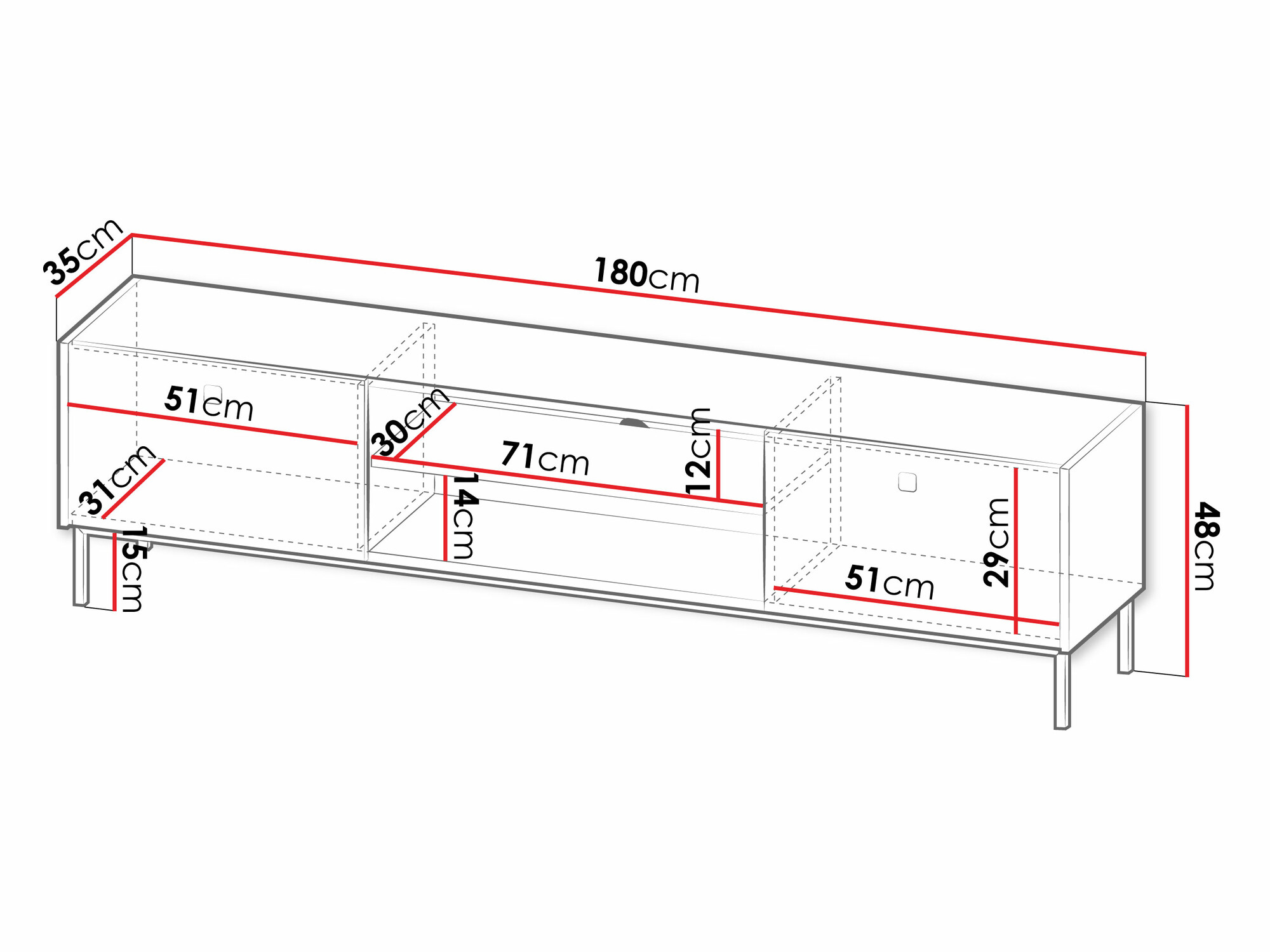 Comodă TV Comfivo Nunove 104 (Alb)