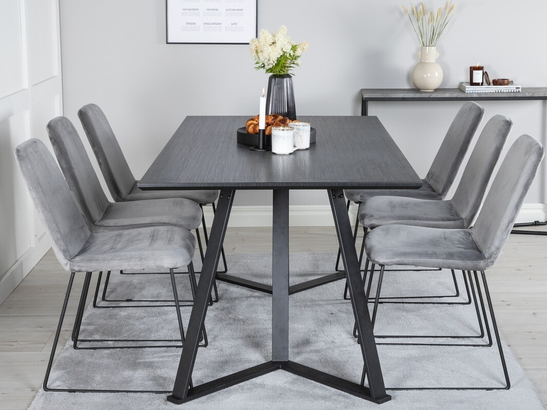 Set de dining Dallas 1972 (Negru + Gri)