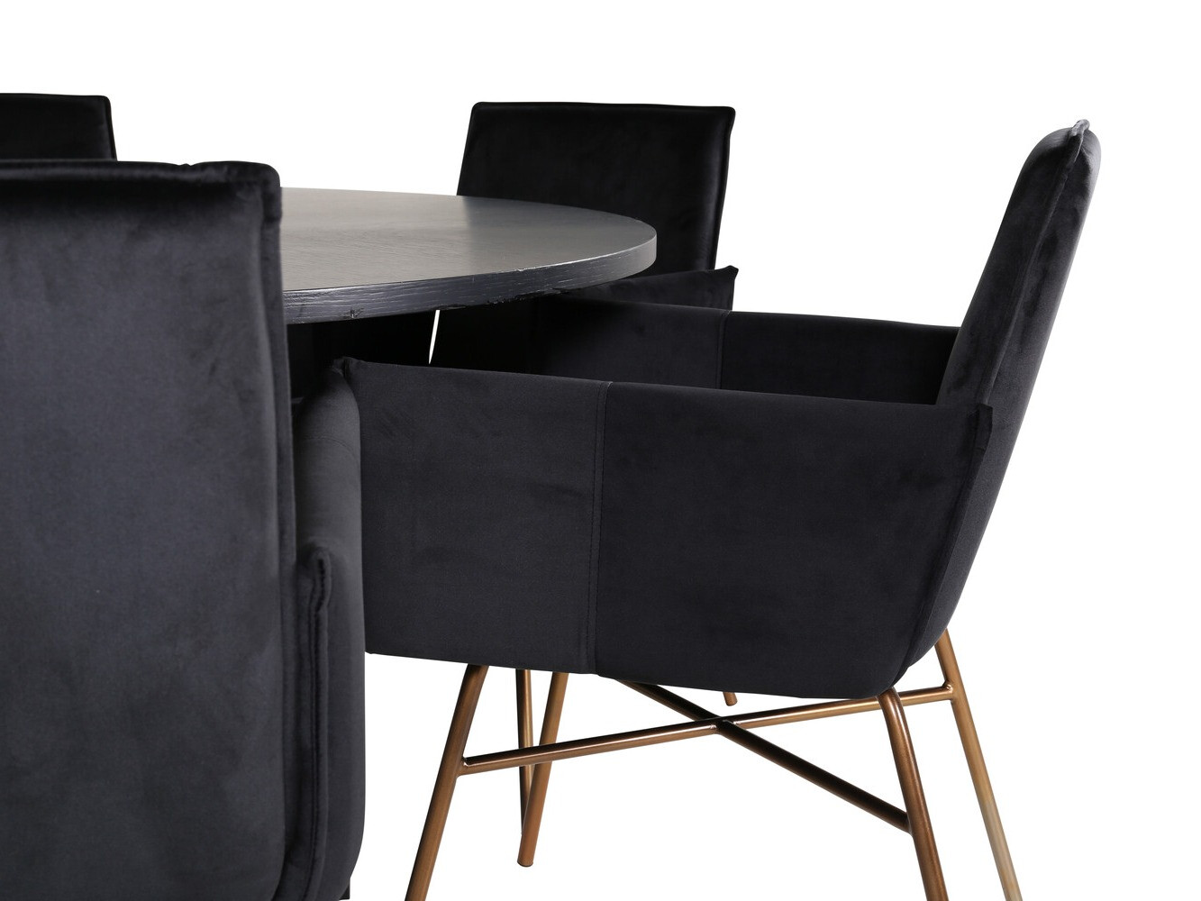 Set de dining Dallas 2391 (Negru + Alamă)