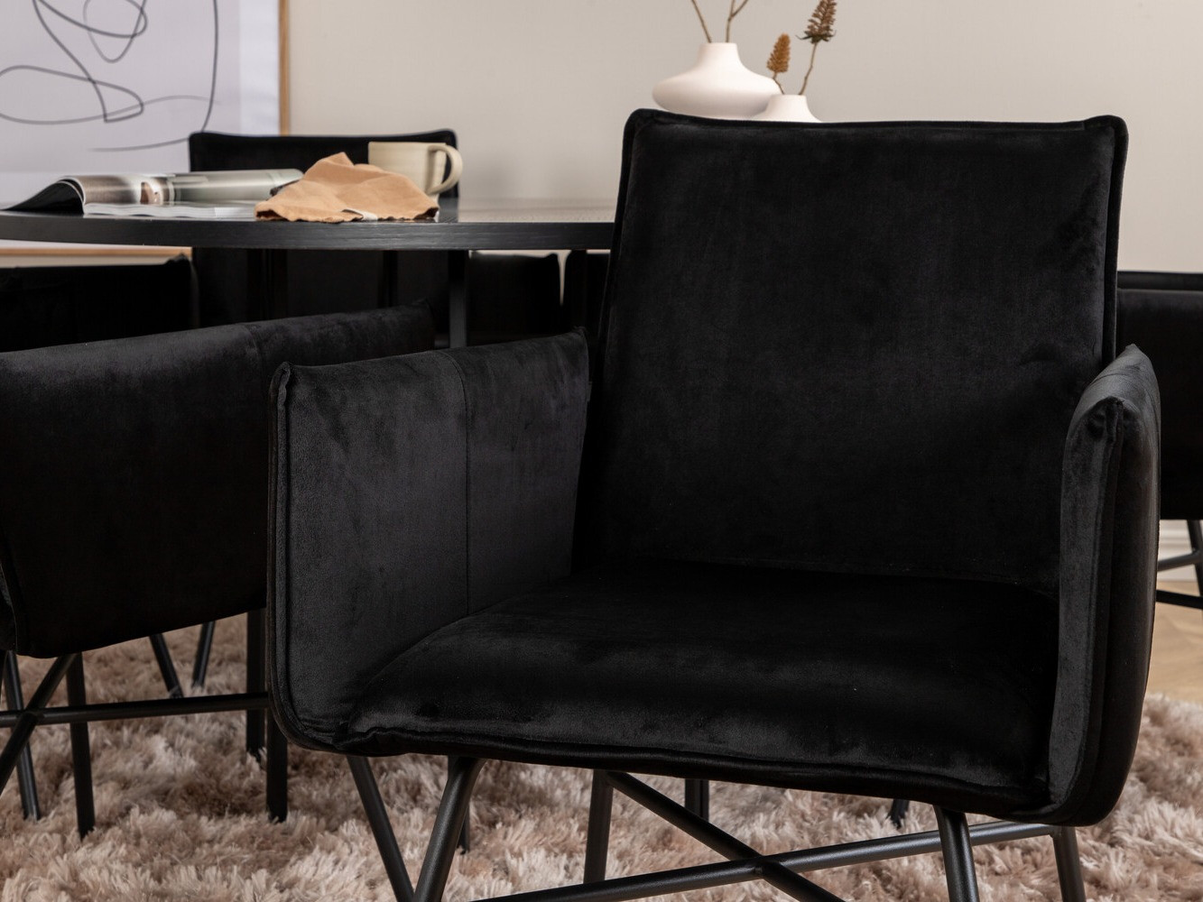 Set de dining Dallas 2391 (Negru)