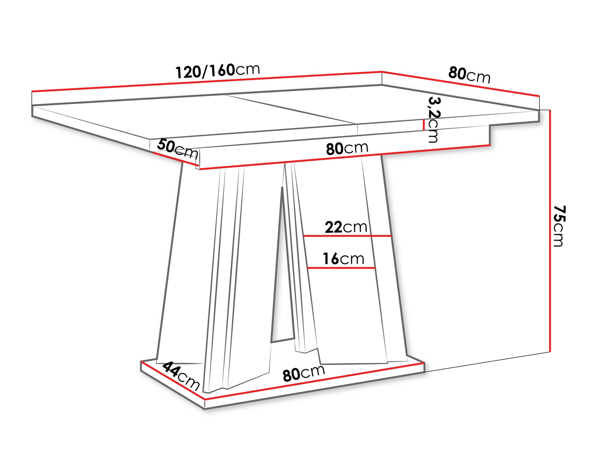 Masă Goodyear 129 (Marmură neagră)