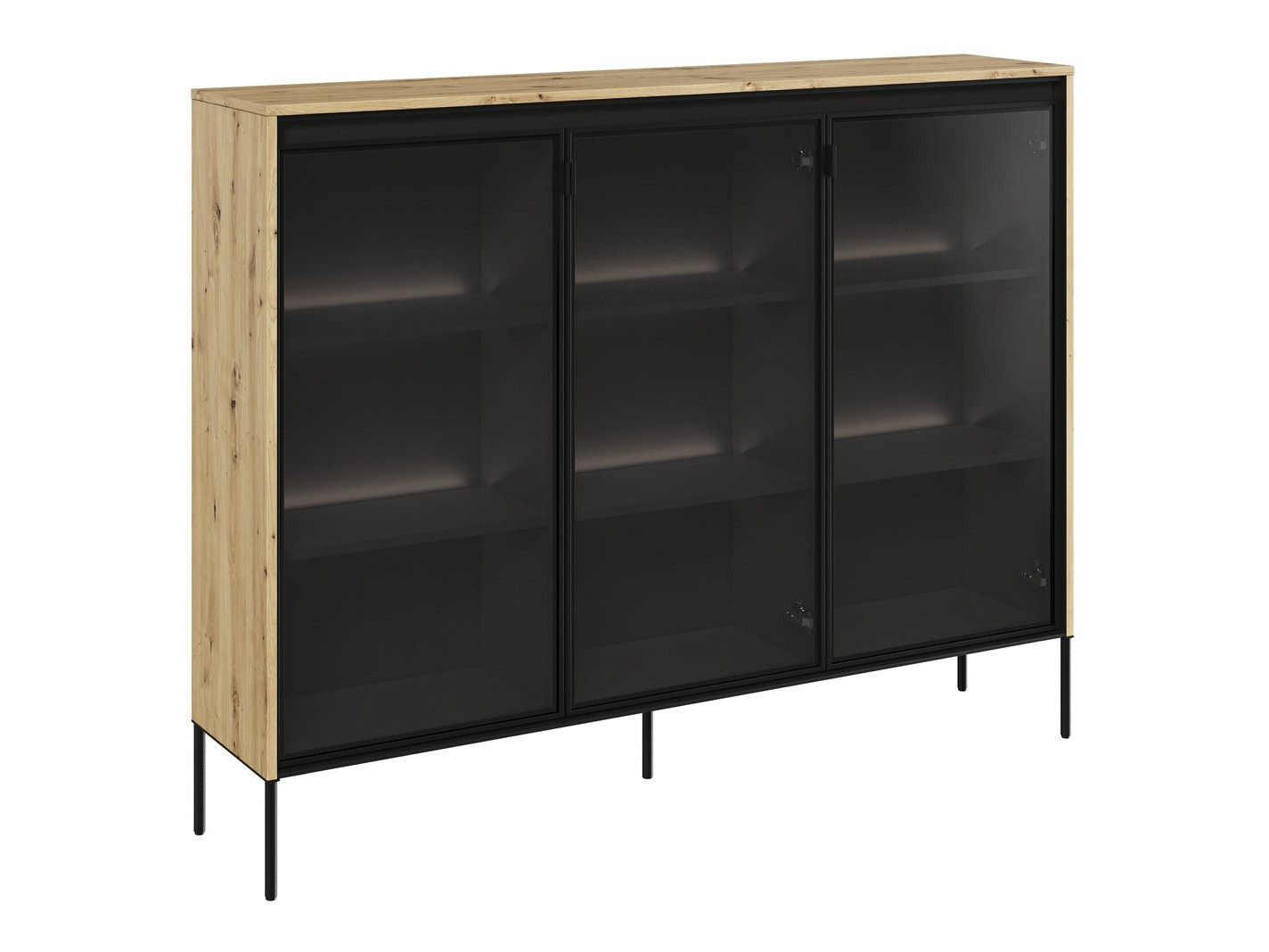 Bufet Fernolu 108 (Stejar artizan + Negru)