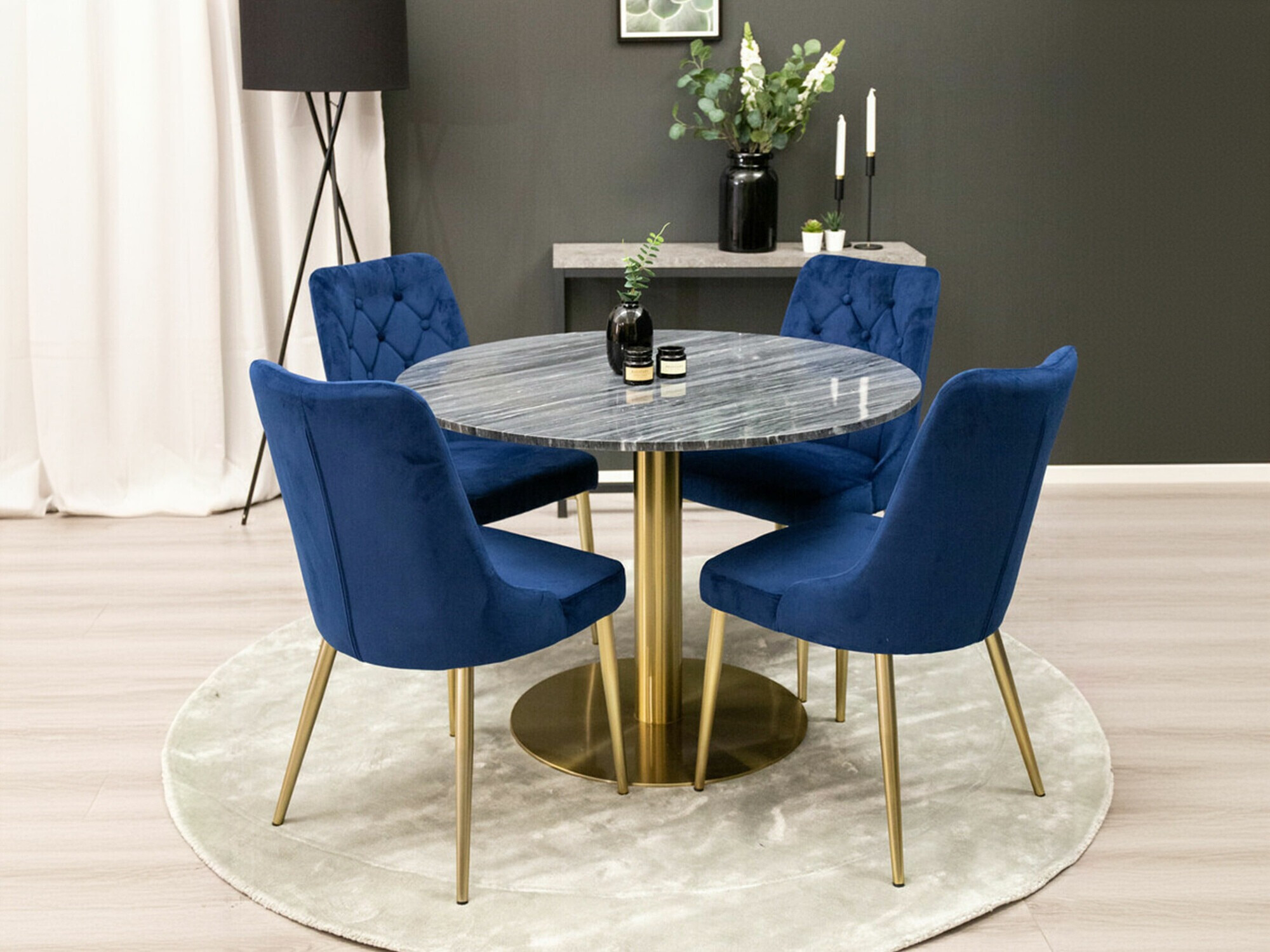 Set de mese Dallas 370 (Albastru + Auriu)