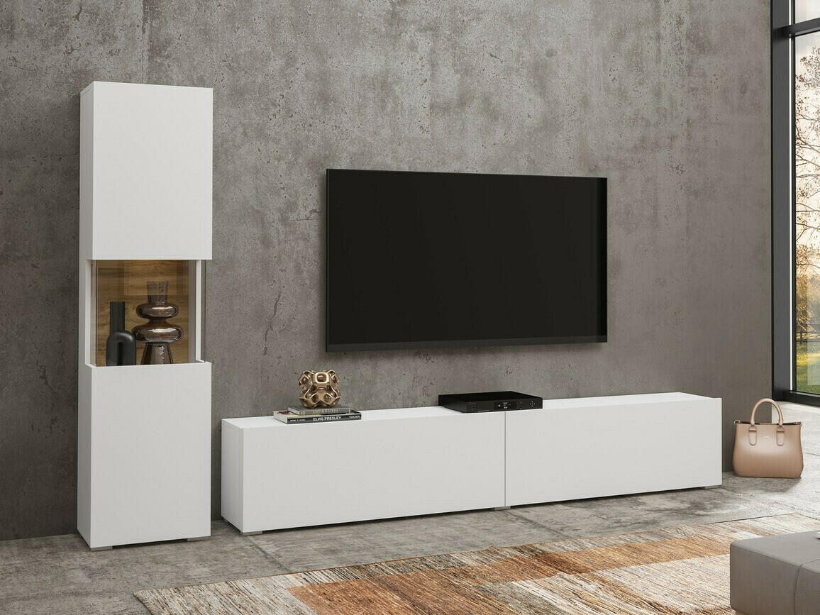 Set de living Revmiru 105 (Alb + Stejar Wotan)