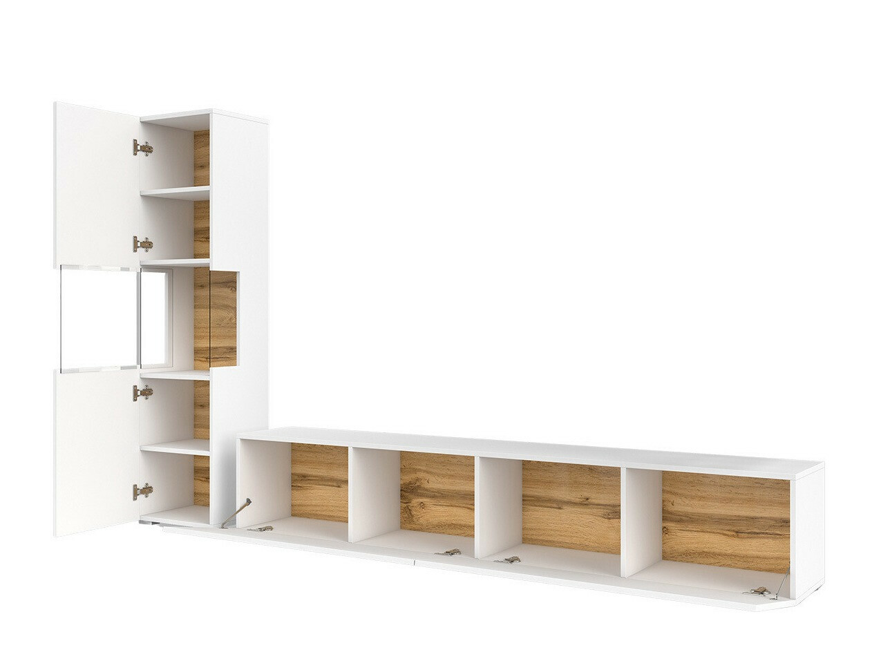 Set de living Revmiru 105 (Alb + Stejar Wotan)