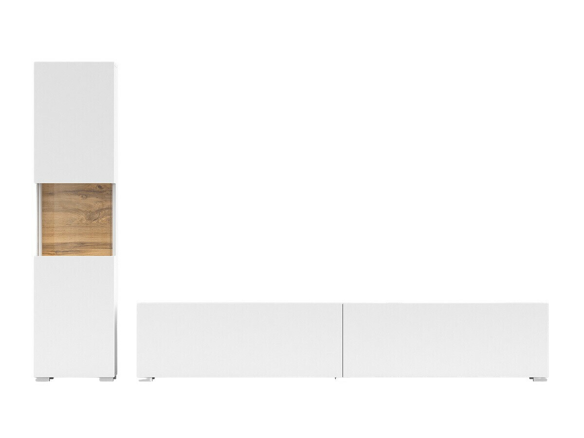 Set de living Revmiru 105 (Alb + Stejar Wotan)