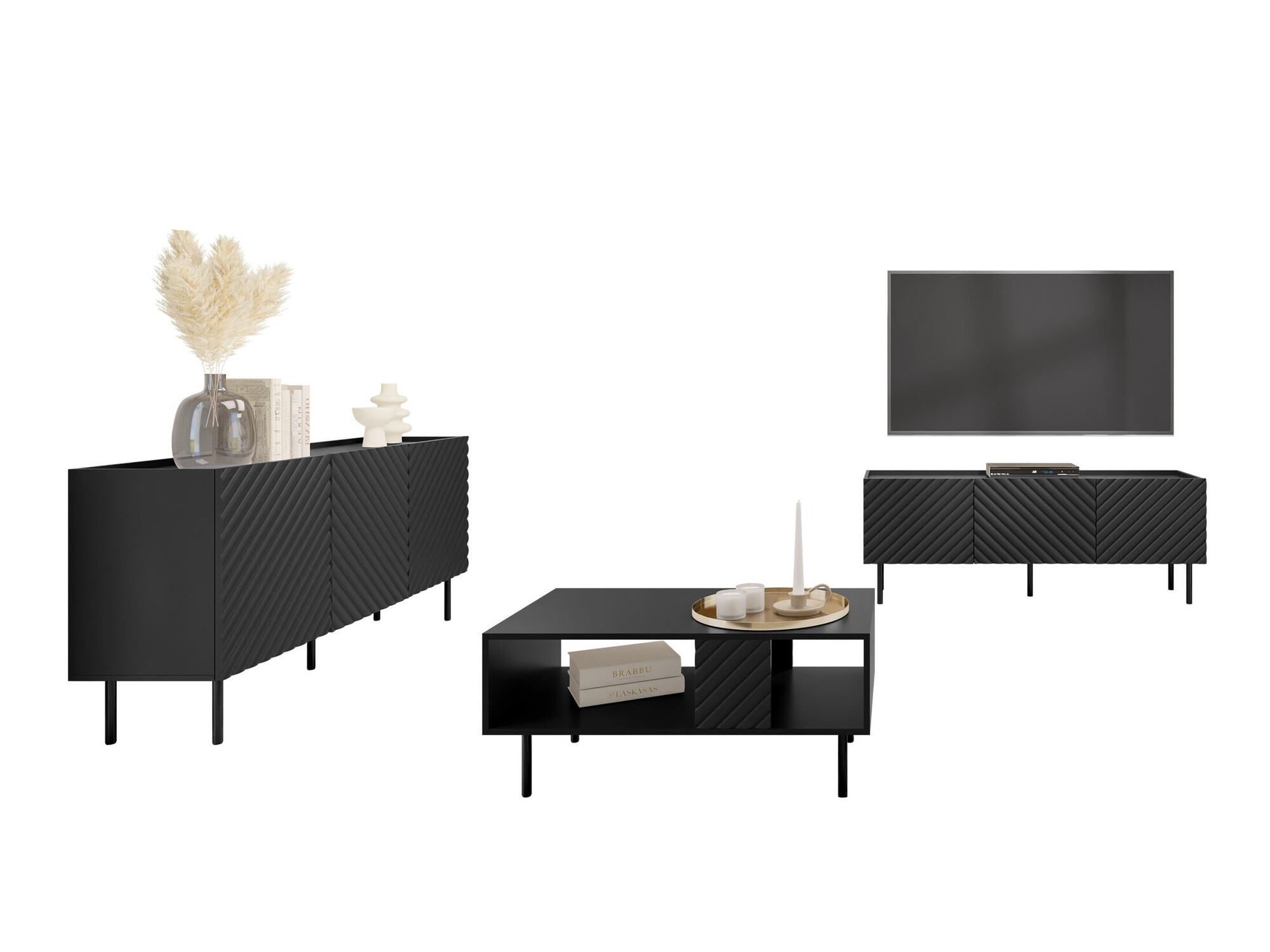 Set de living Mortali 108 (Negru)