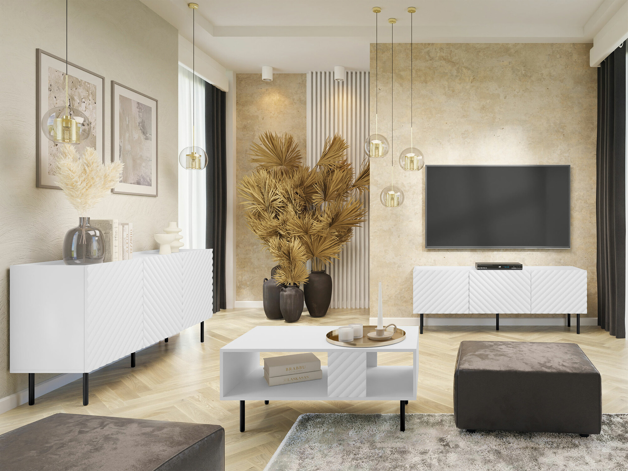 Set de living Sillen (Alb)