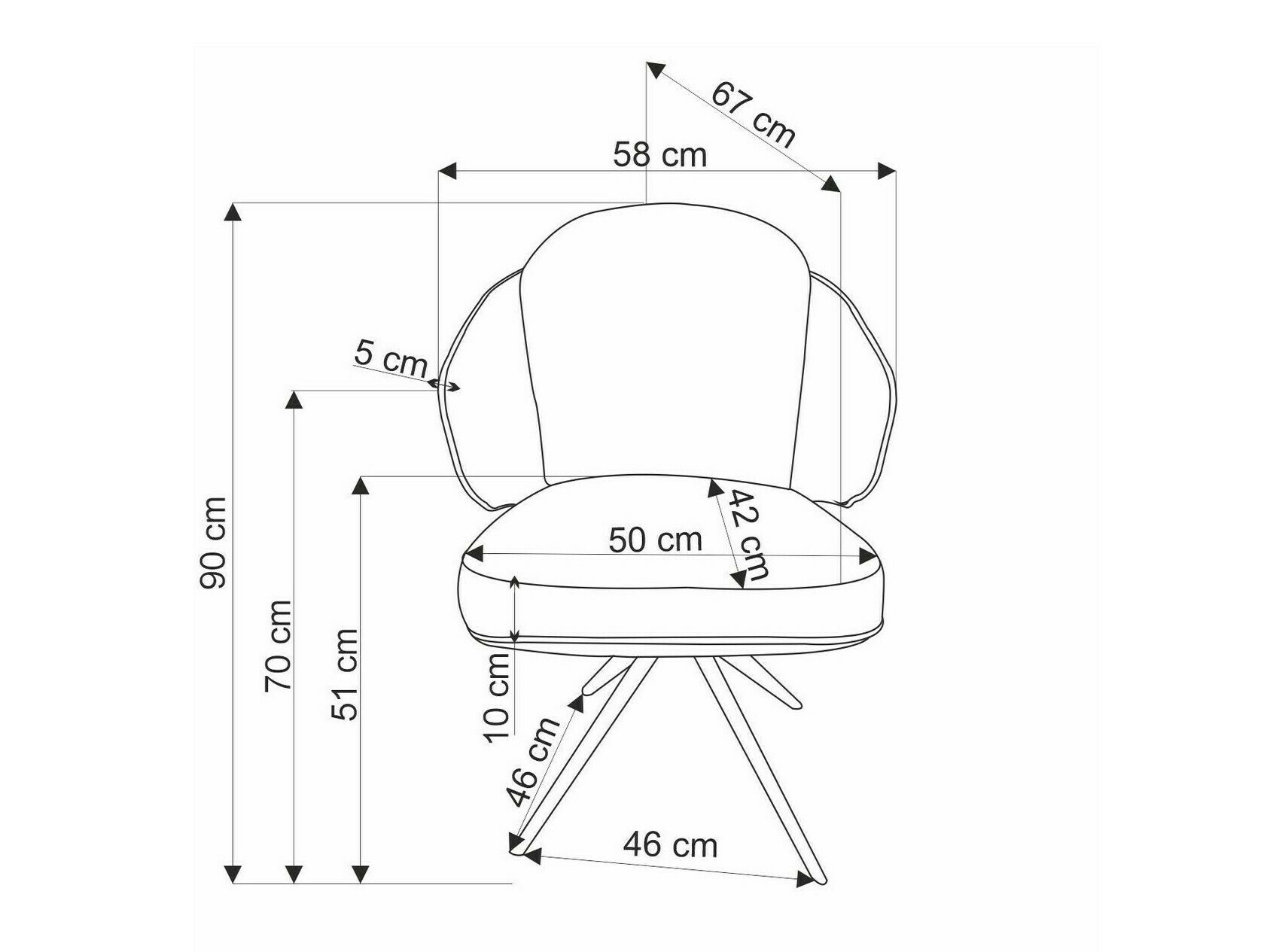 Scaun Houston 1823 (Gri + Gri deschis)