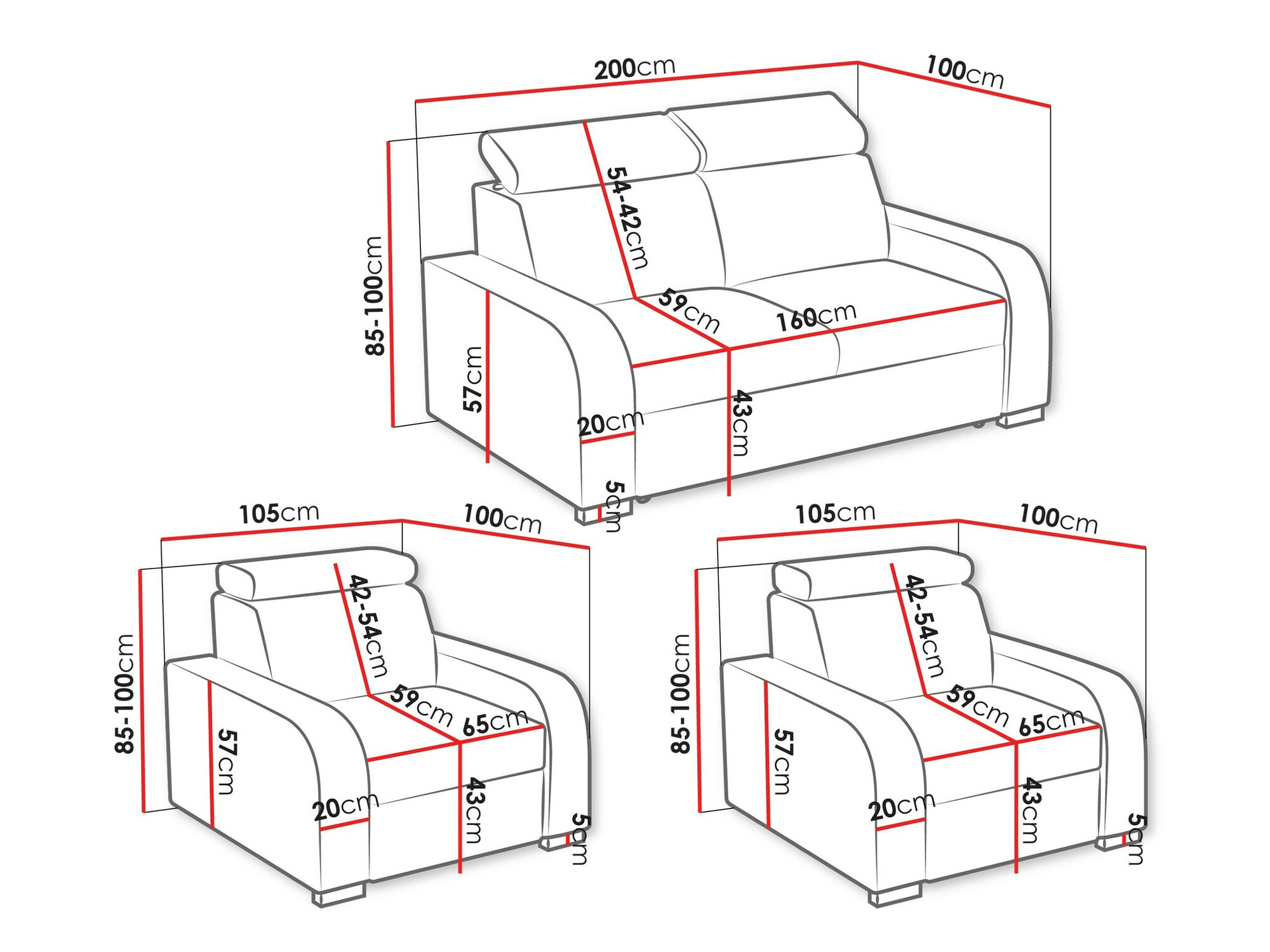 Set mobilier tapițat Ovos (Crown 11)