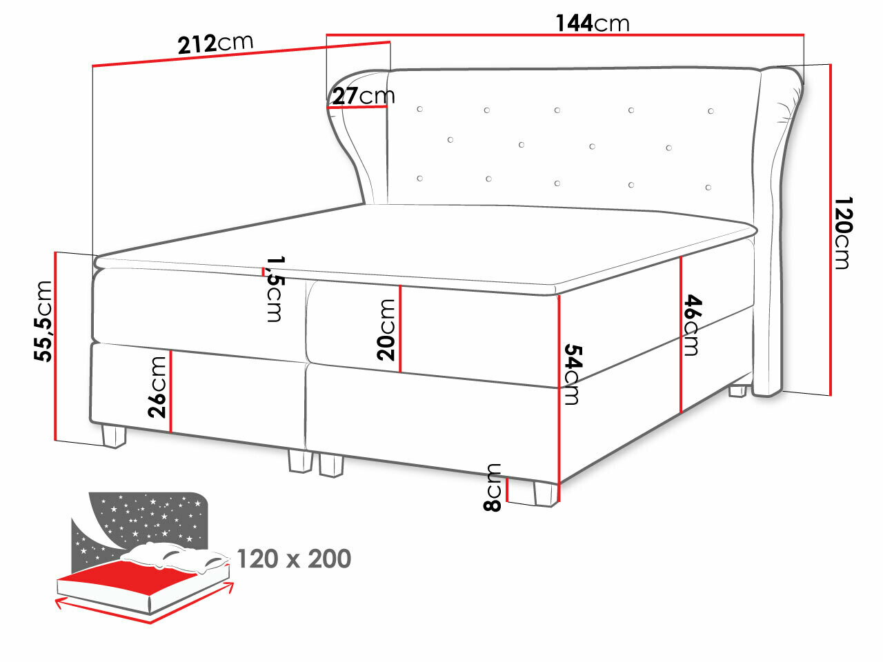 Pat boxspring Ovum (Prestige 2769)