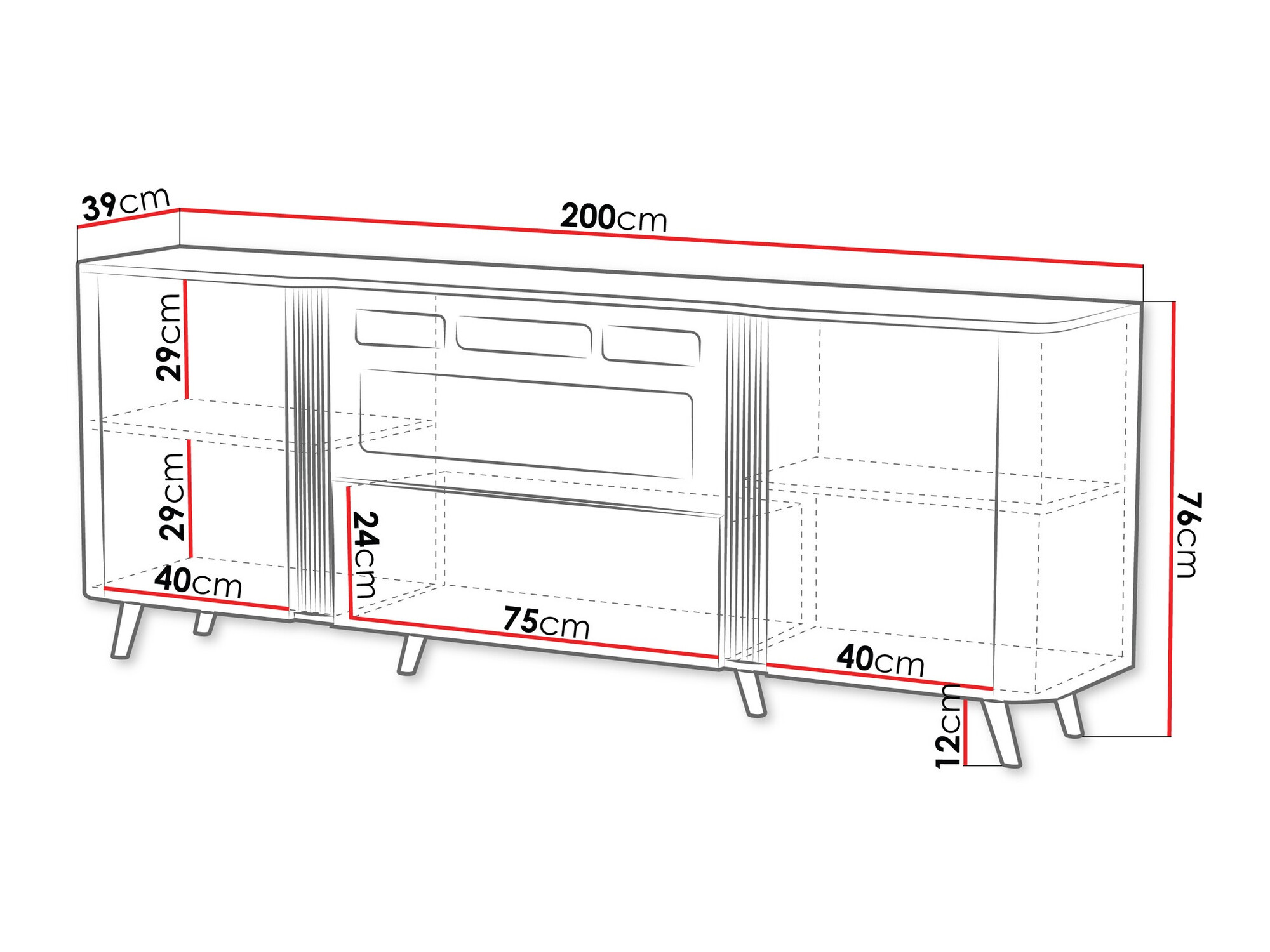 Bufet Modus I (Cașmir + Negru)