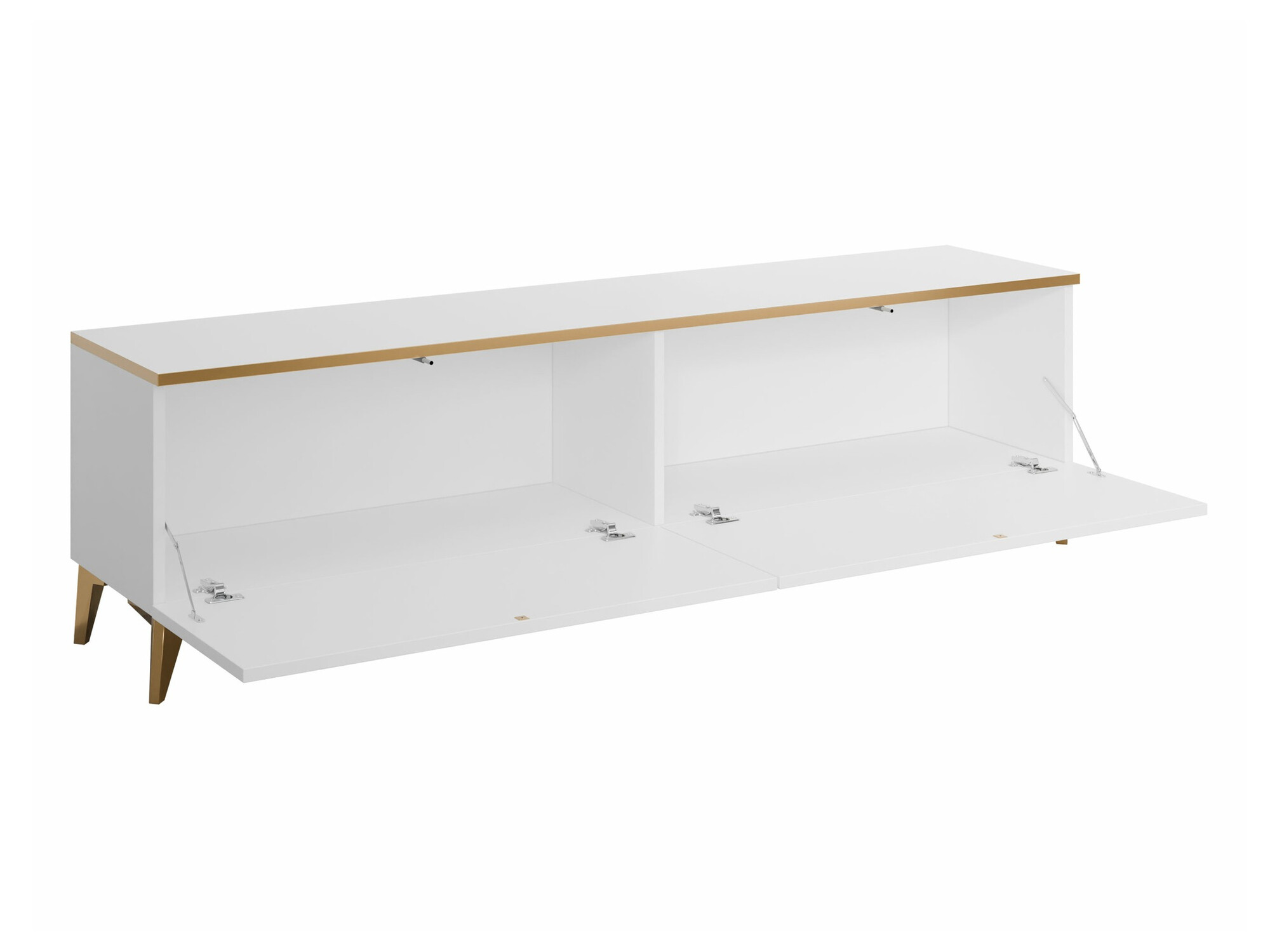 Comodă TV Comfivo 491 (Alb + Alb lucios)